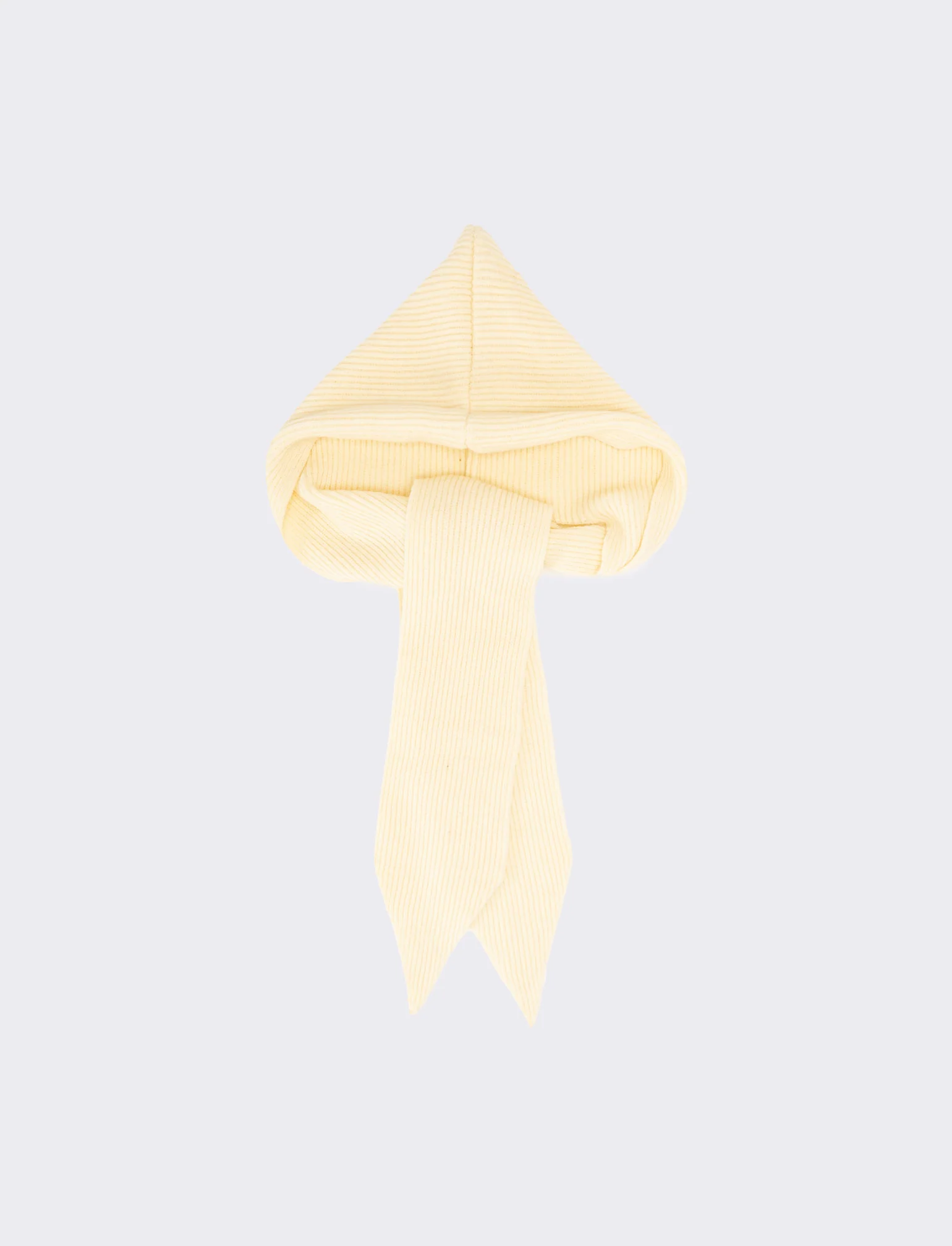 Cappello sciarpa in maglia a costine - Beige