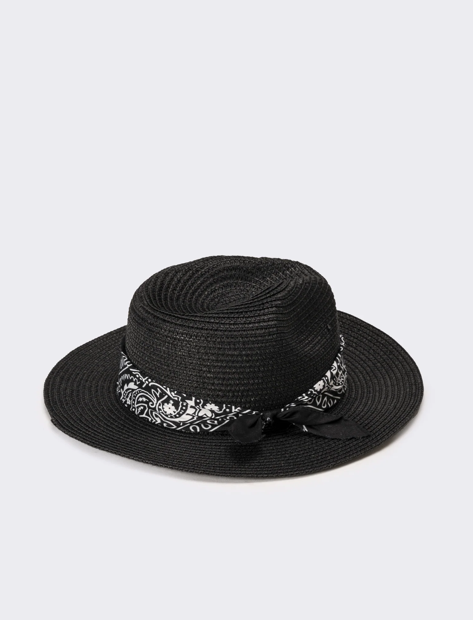 Cappello uomo a falda larga con bandana - Nero - Image 2