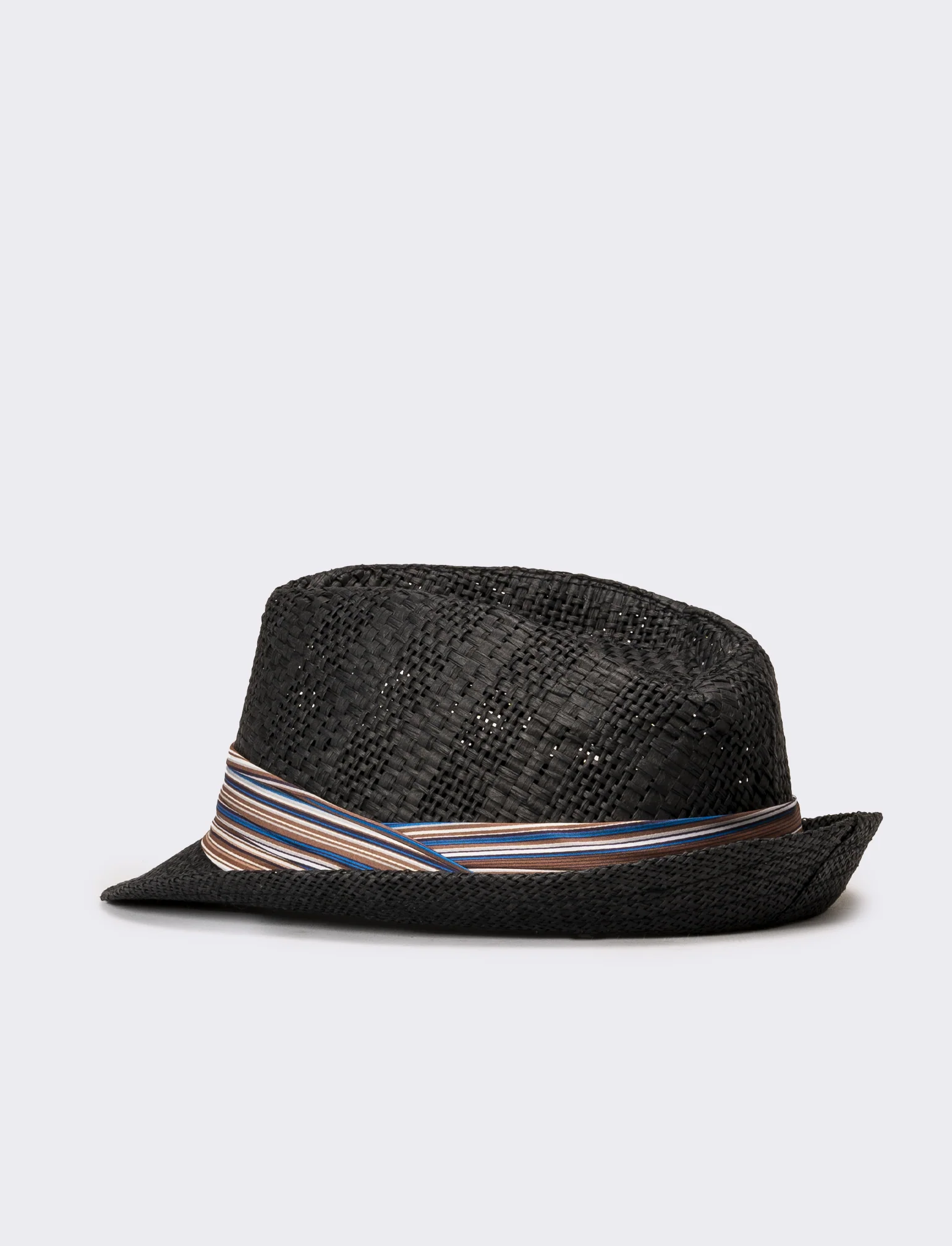 Cappello uomo con falda larga e bandana righe - Nero - Image 2