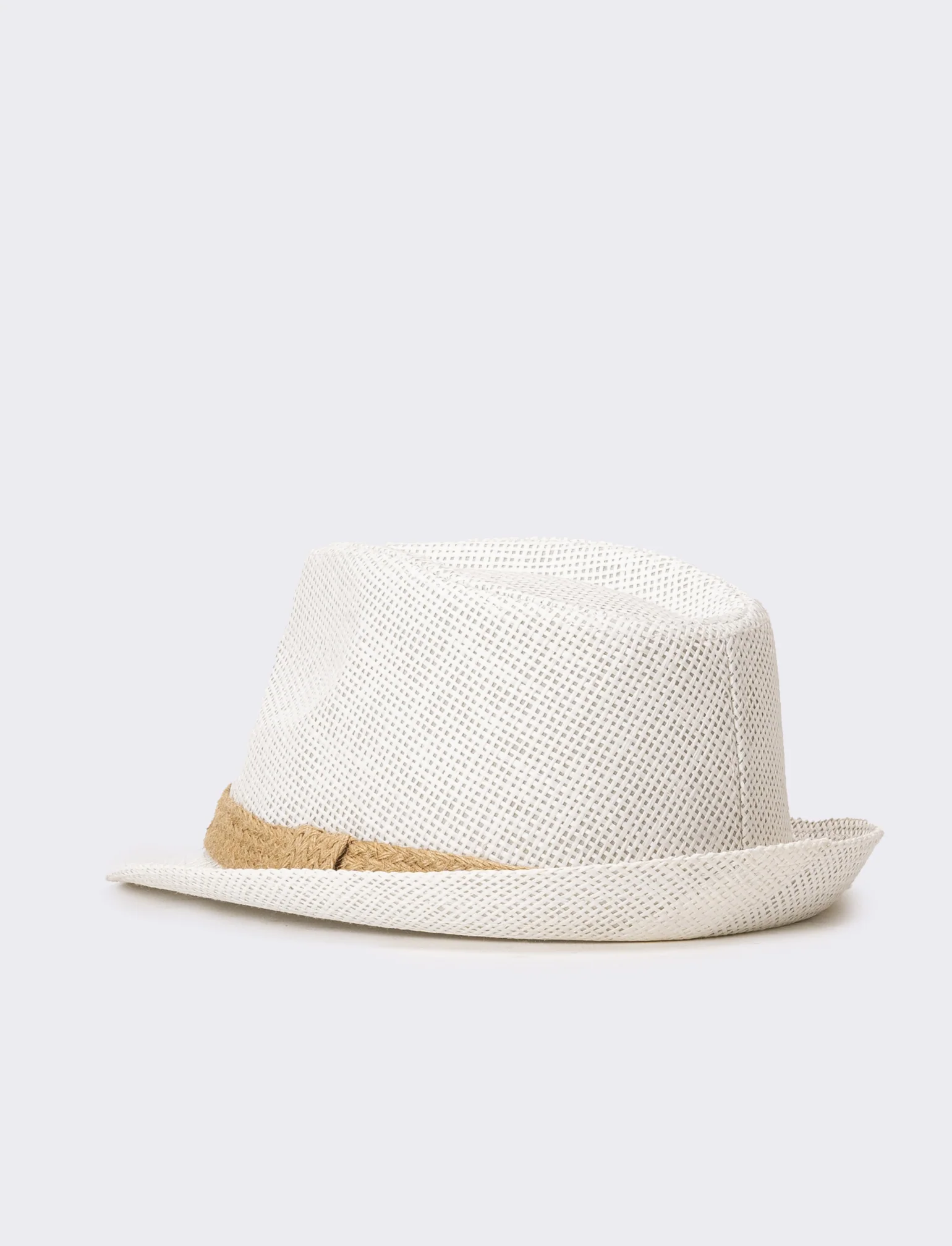 Cappello uomo paglia con treccina - Bianco - Image 2