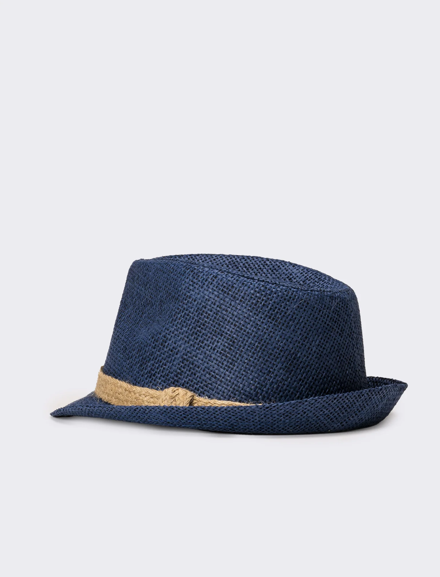 Cappello uomo paglia con treccina - Blu - Image 2