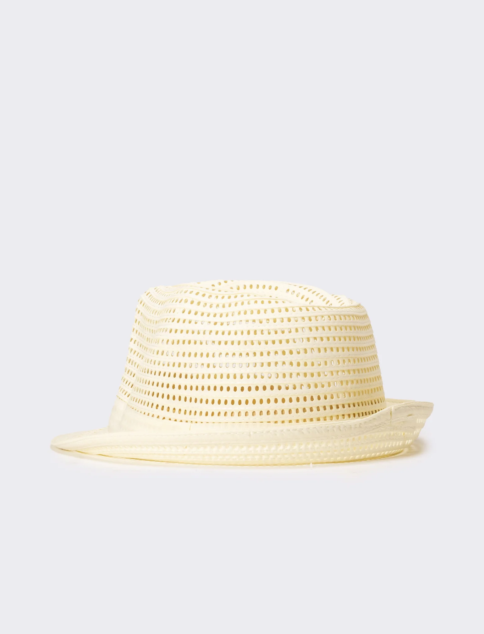 Cappello uomo traforato falda larga - Bianco - Image 2
