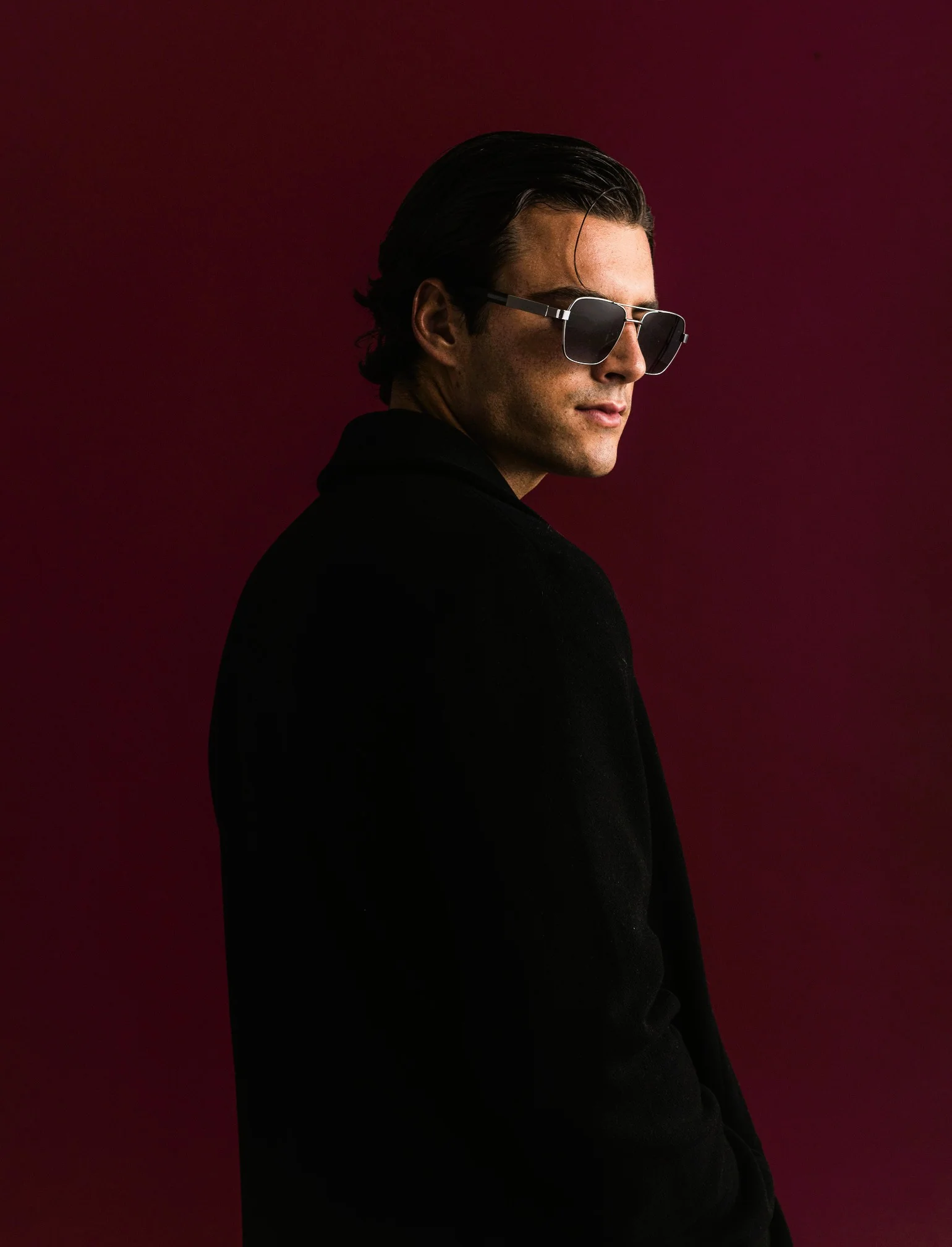CAPPOTTO CLASSICO TESSUTO DIAGONALE - Nero
