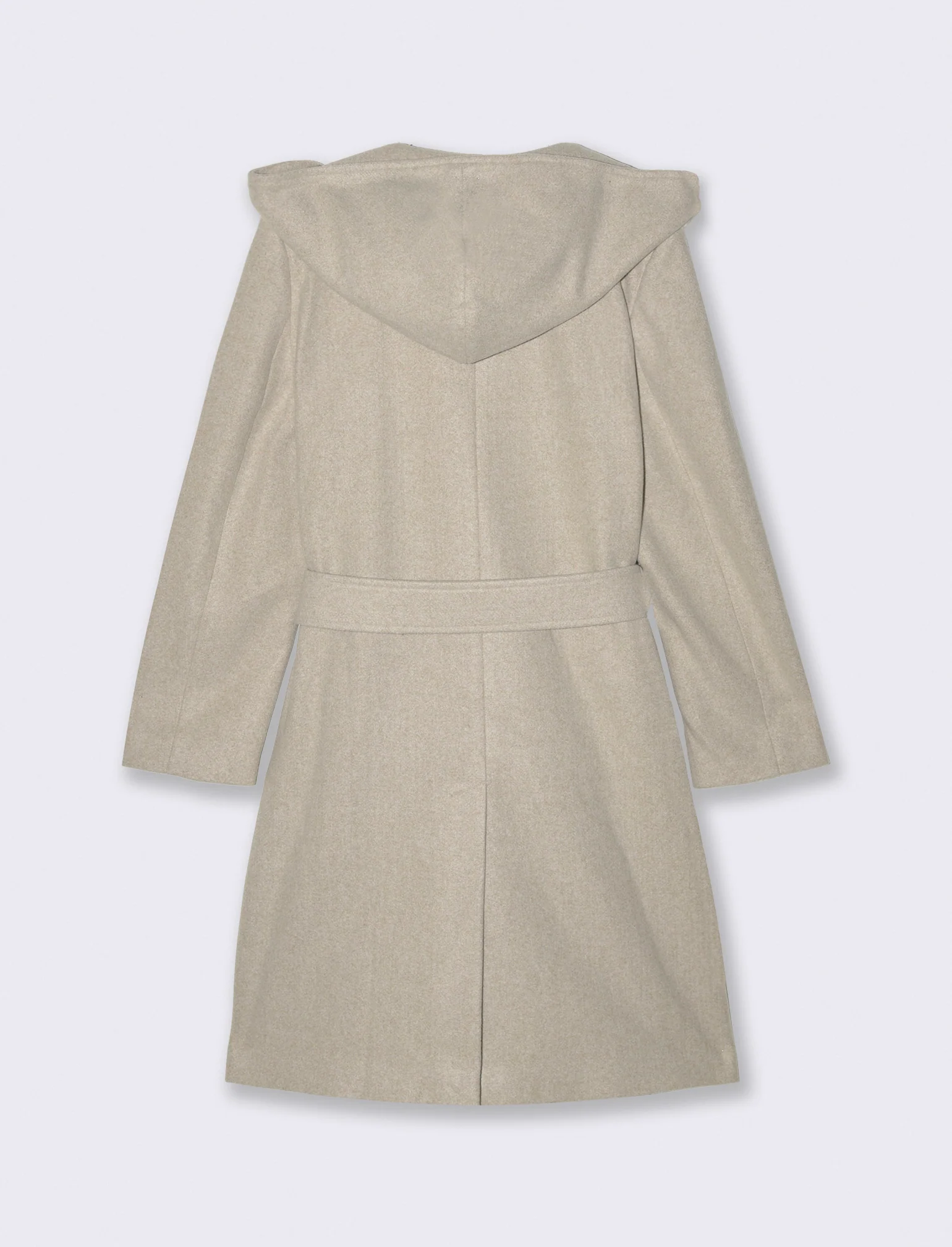 CAPPOTTO CON CAPPUCCIO E CINTA - Avorio - Image 2