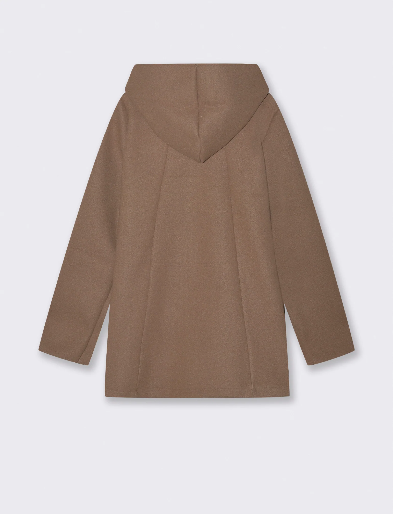 Cappotto con cappuccio e zip - Grigio fango - Image 2