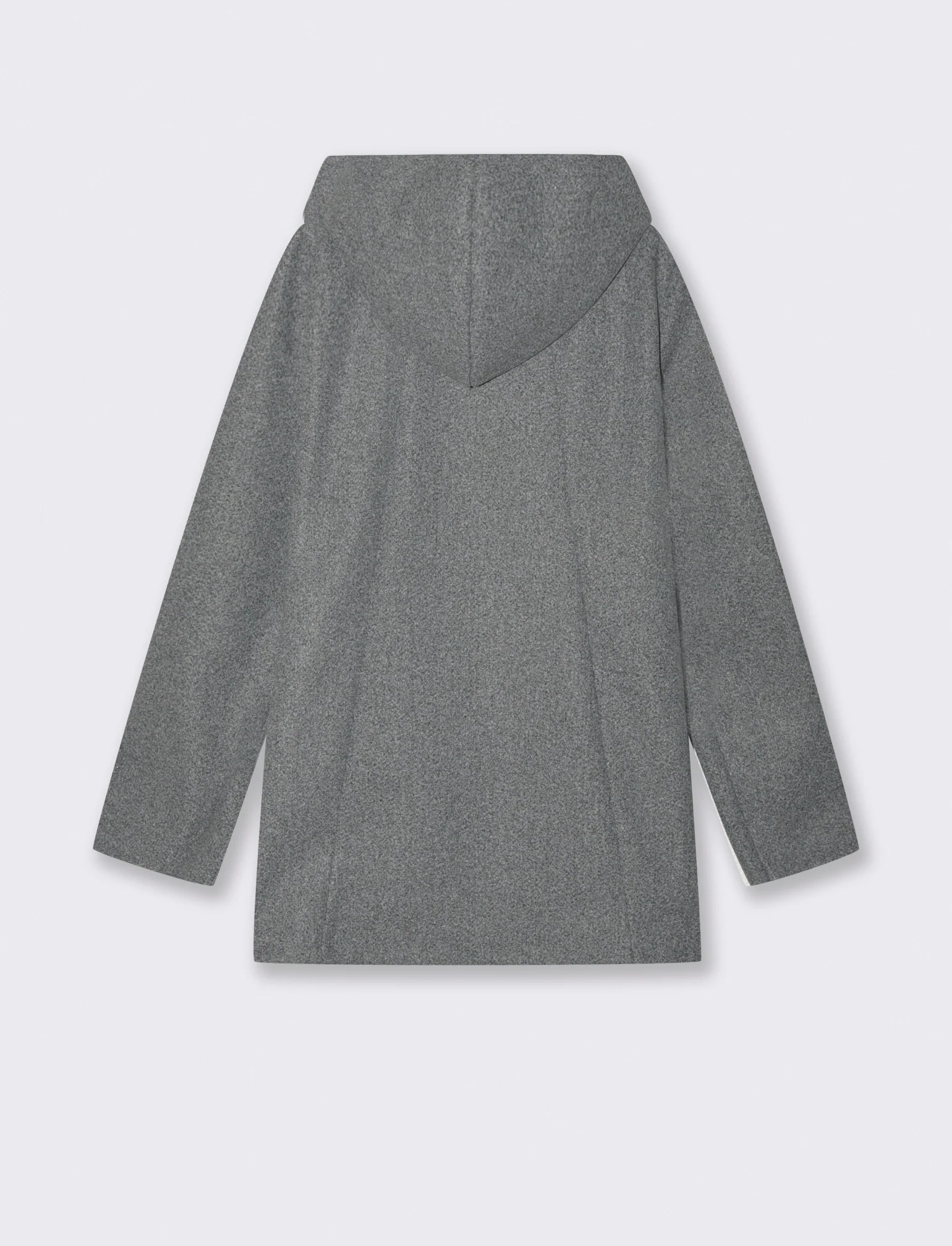 Cappotto con cappuccio e zip - Grigio mel. - Image 2