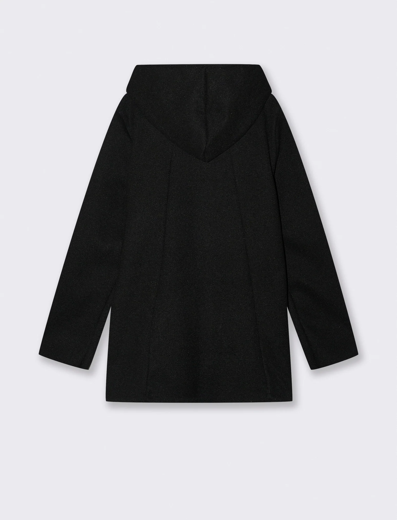 Cappotto con cappuccio e zip - Nero - Image 2
