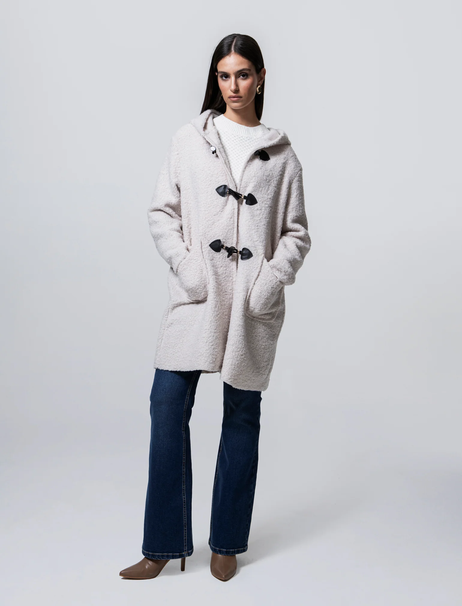 CAPPOTTO CON CAPPUCCIO - Vaniglia - Image 3