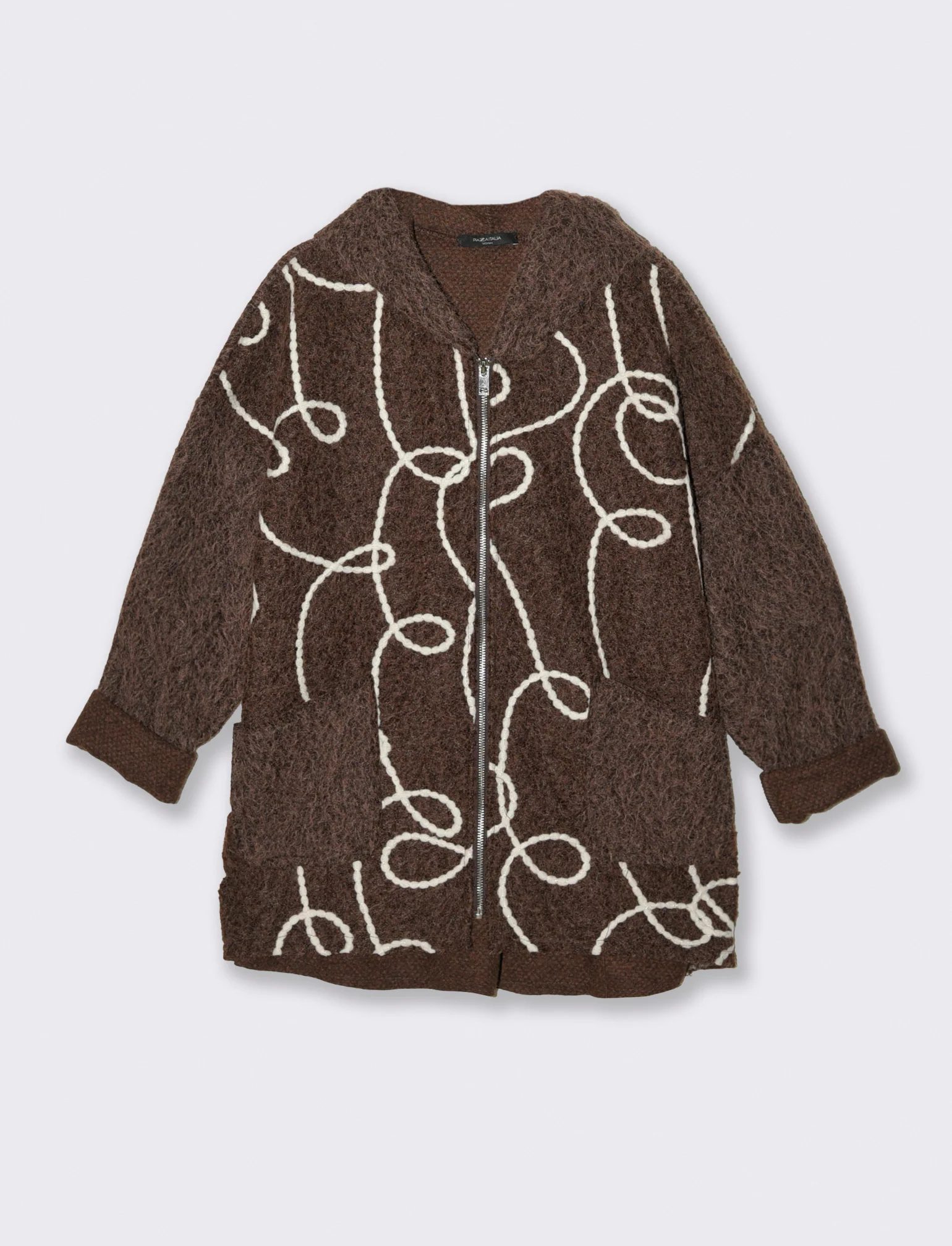 Cappotto con zip over size - Moro