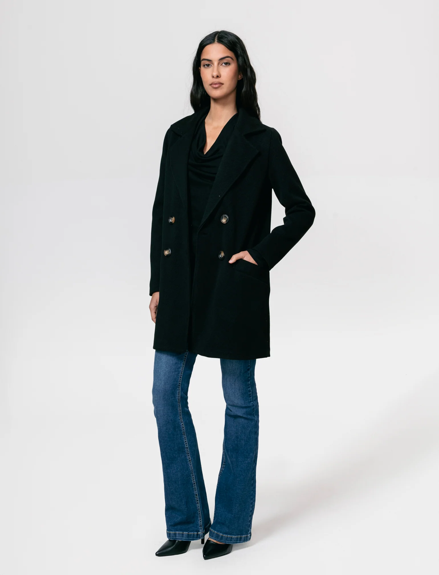 Cappotto doppio petto - Nero - Image 3