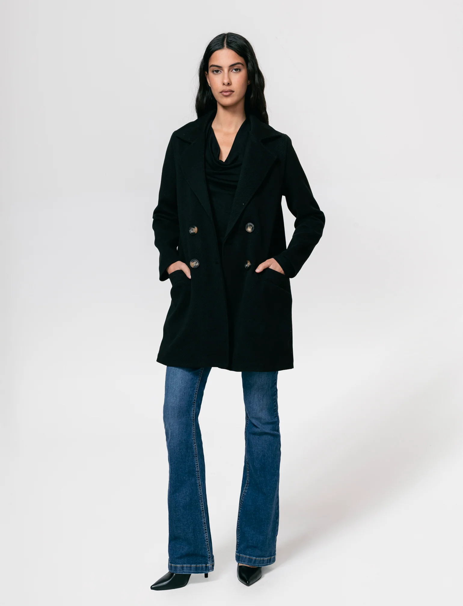 Cappotto doppio petto - Nero - Image 4