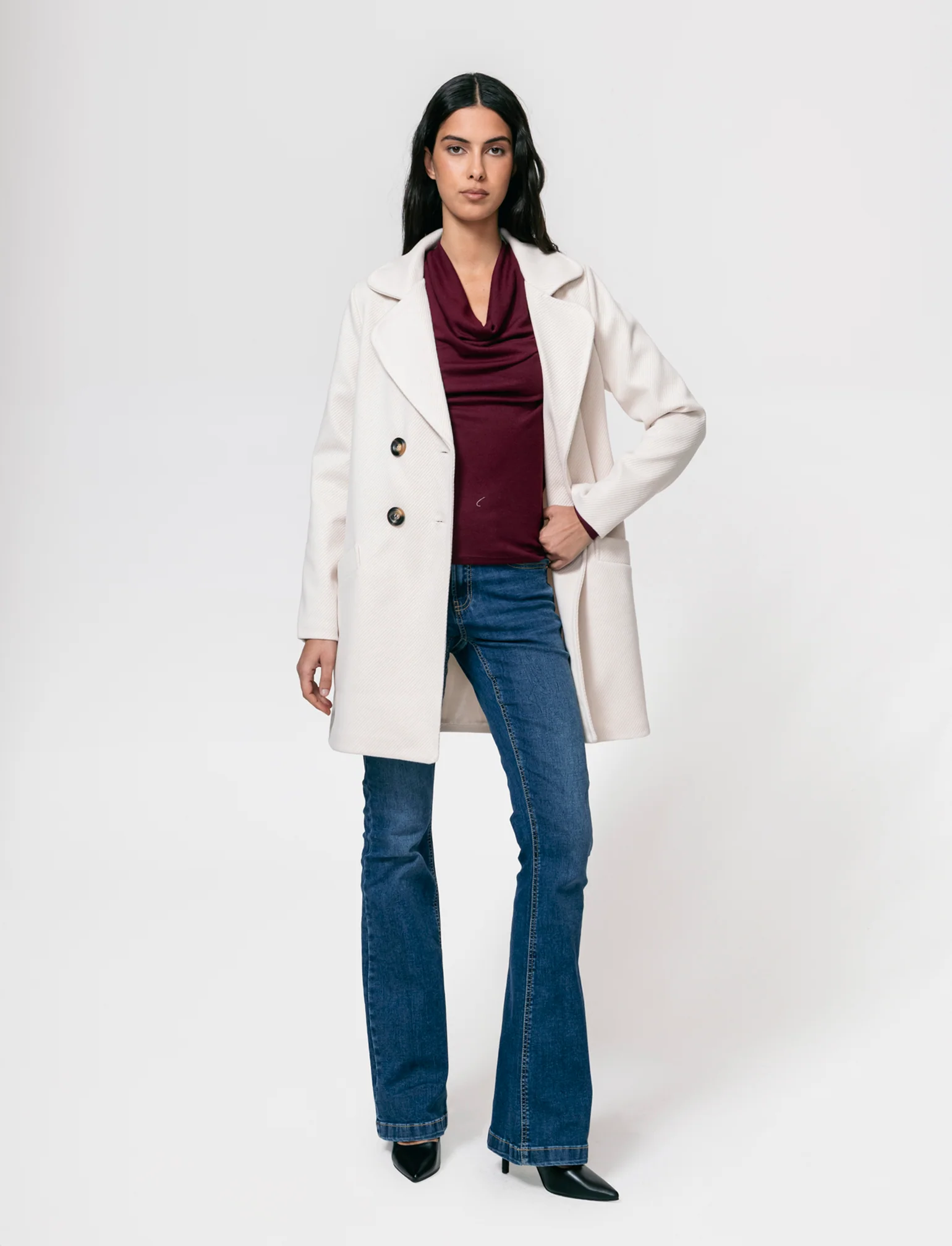 Cappotto doppio petto - Vaniglia - Image 3