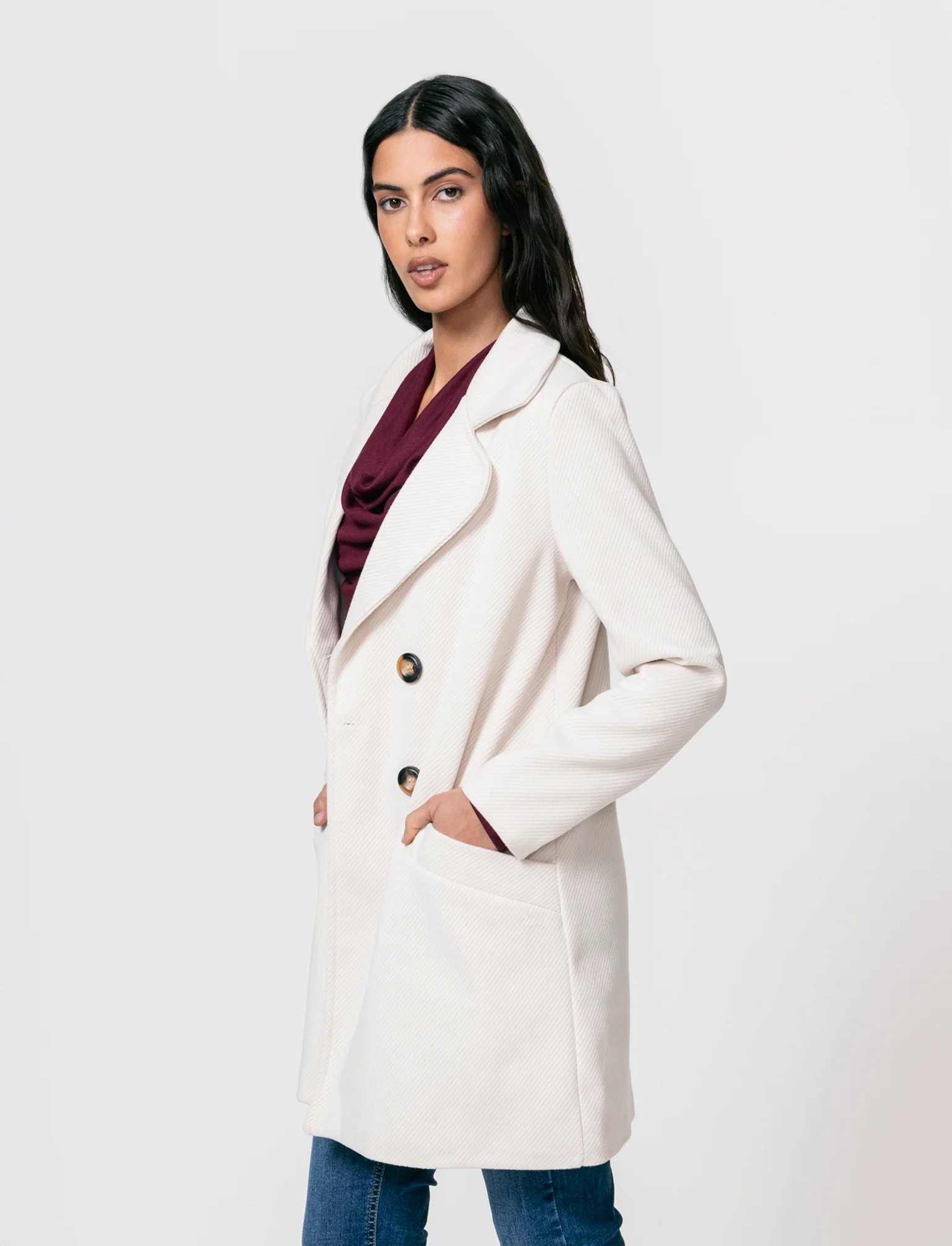 Cappotto doppio petto - Vaniglia - Image 4