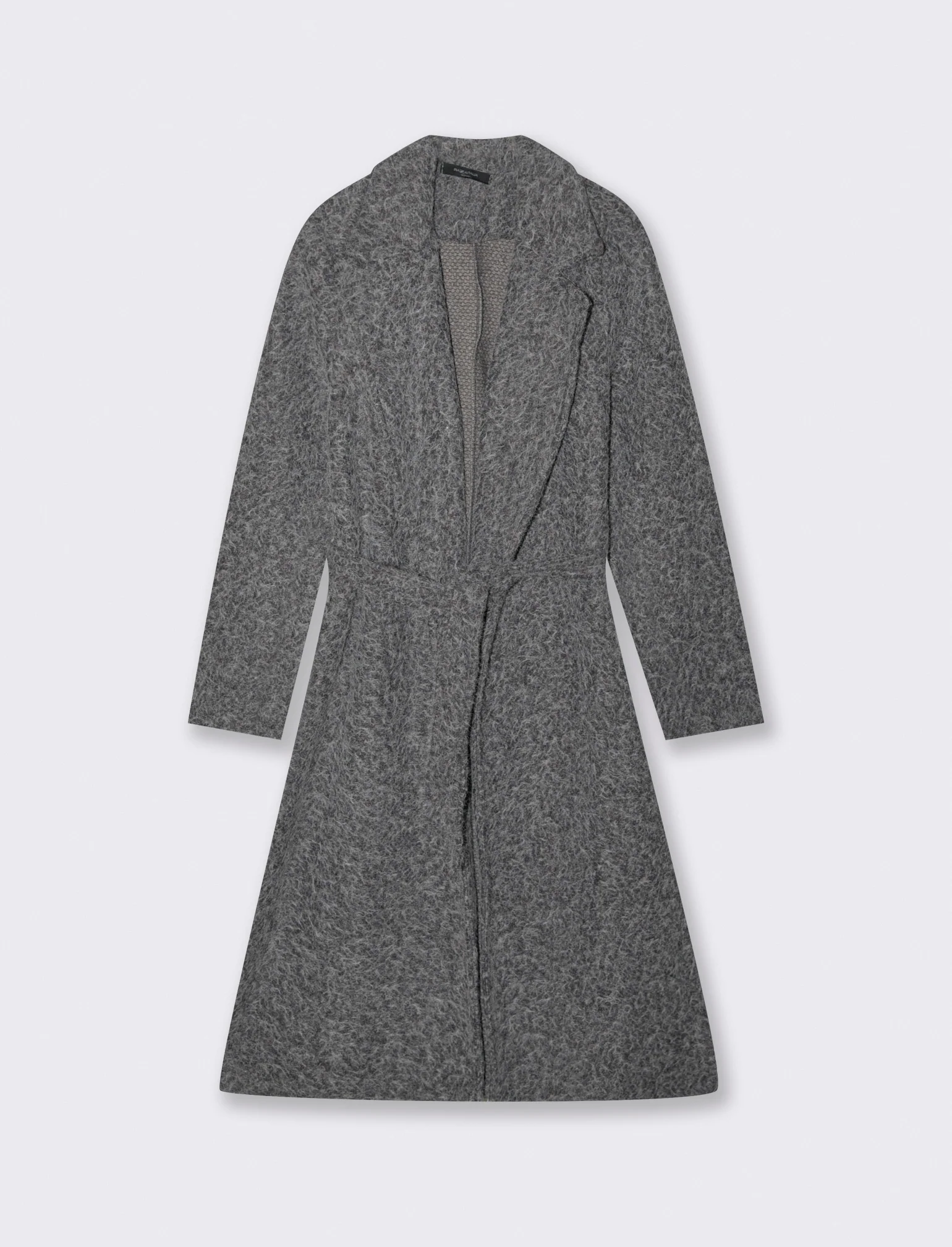 Cappotto in tessuto effetto pelliccia - Grigio