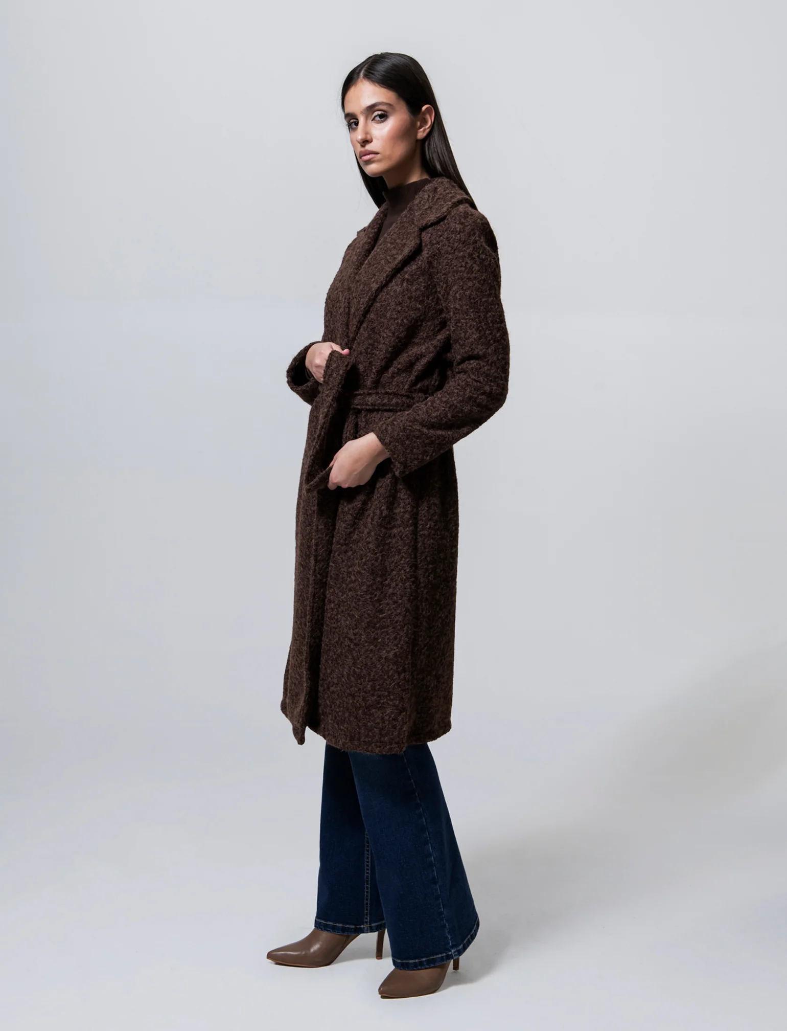 Cappotto in tessuto effetto pelliccia - Moro - Image 3