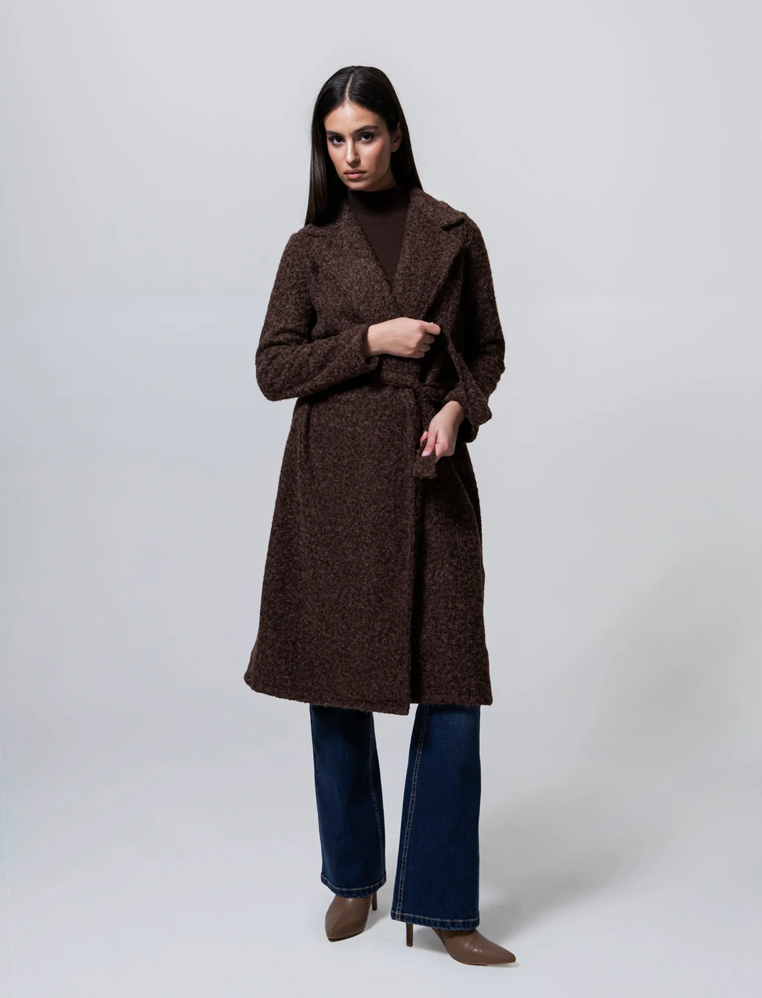 Cappotto in tessuto effetto pelliccia - Moro - Image 4