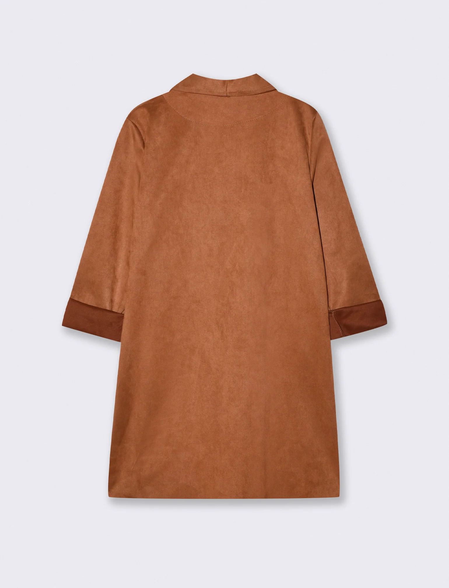 Cappotto monopetto in suede - Cammello - Image 2