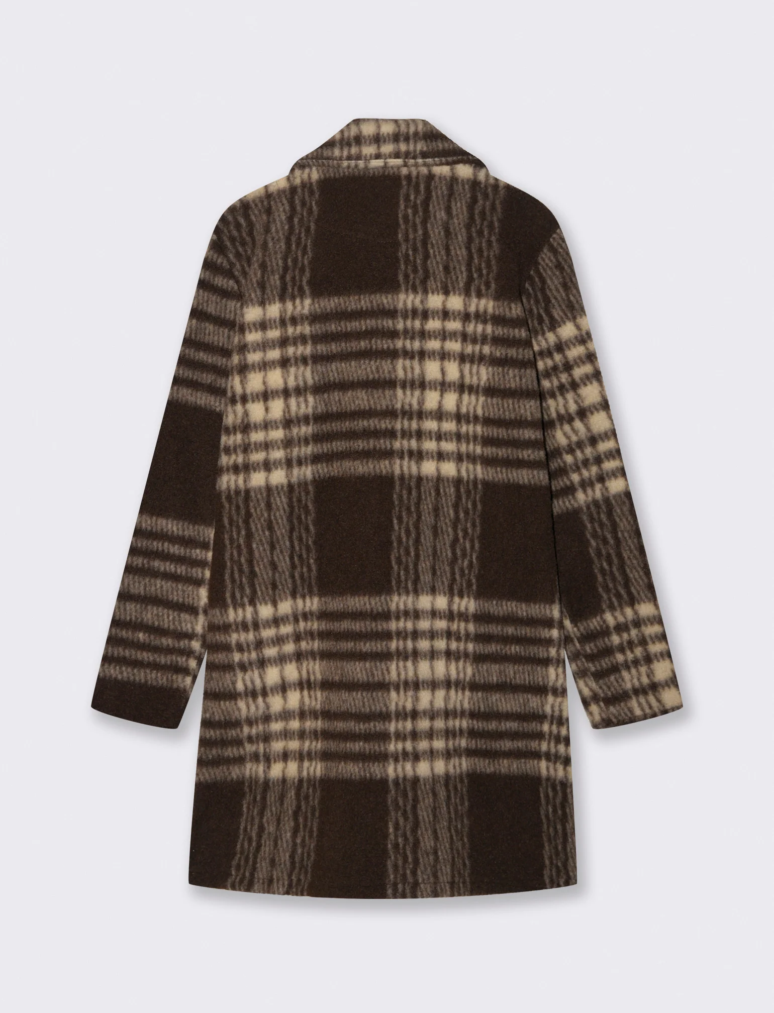 Cappotto monopetto in tessuto a quadro - Moro - Image 2