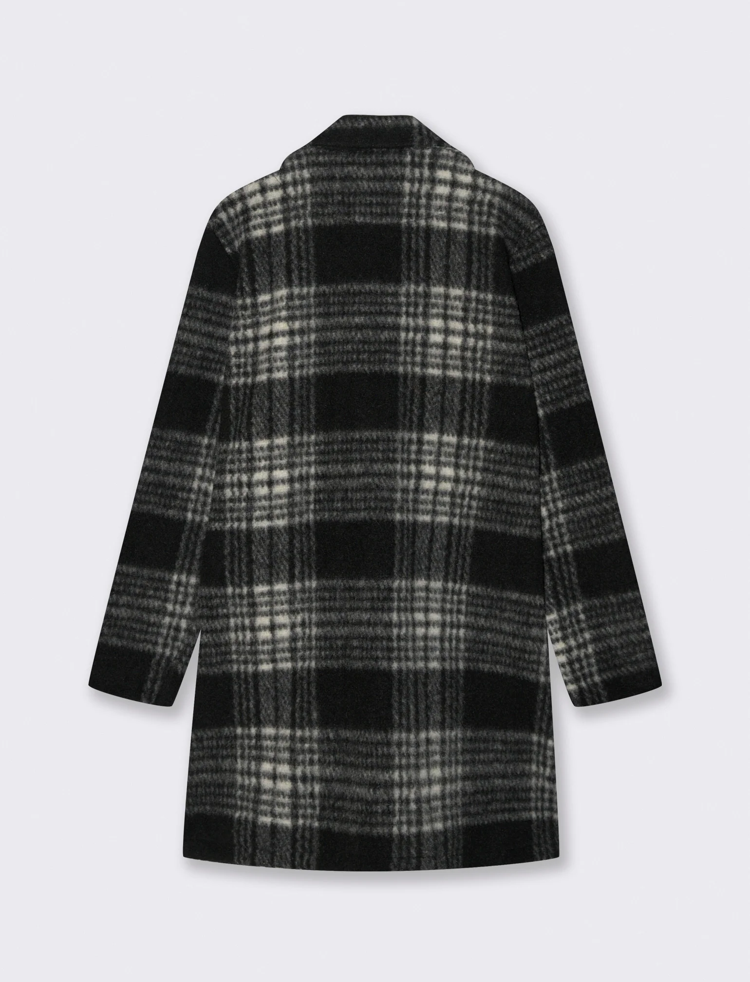 Cappotto monopetto in tessuto a quadro - Nero - Image 5