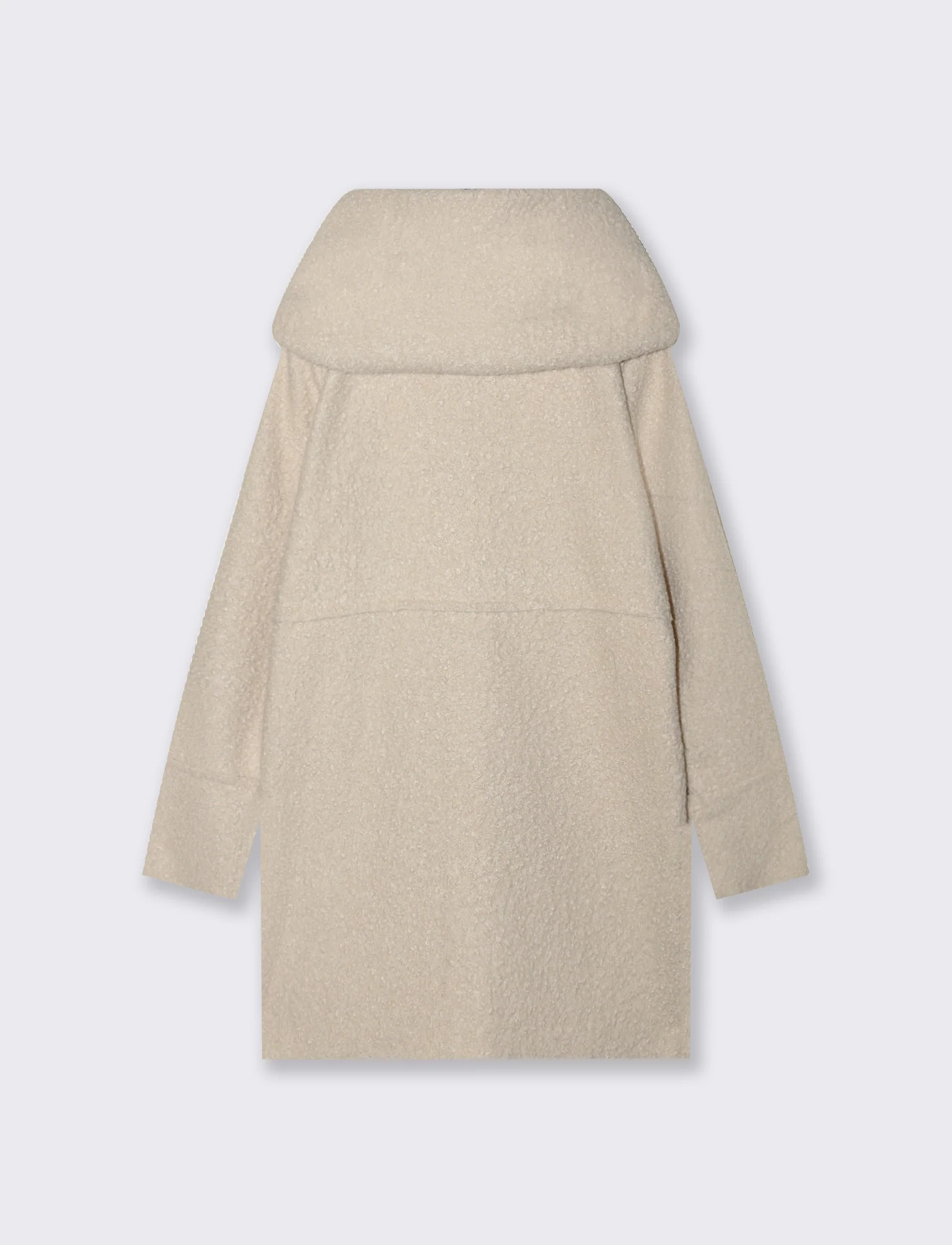 Cappotto su tessuto bouclè con cappuccio - Vaniglia - Image 2