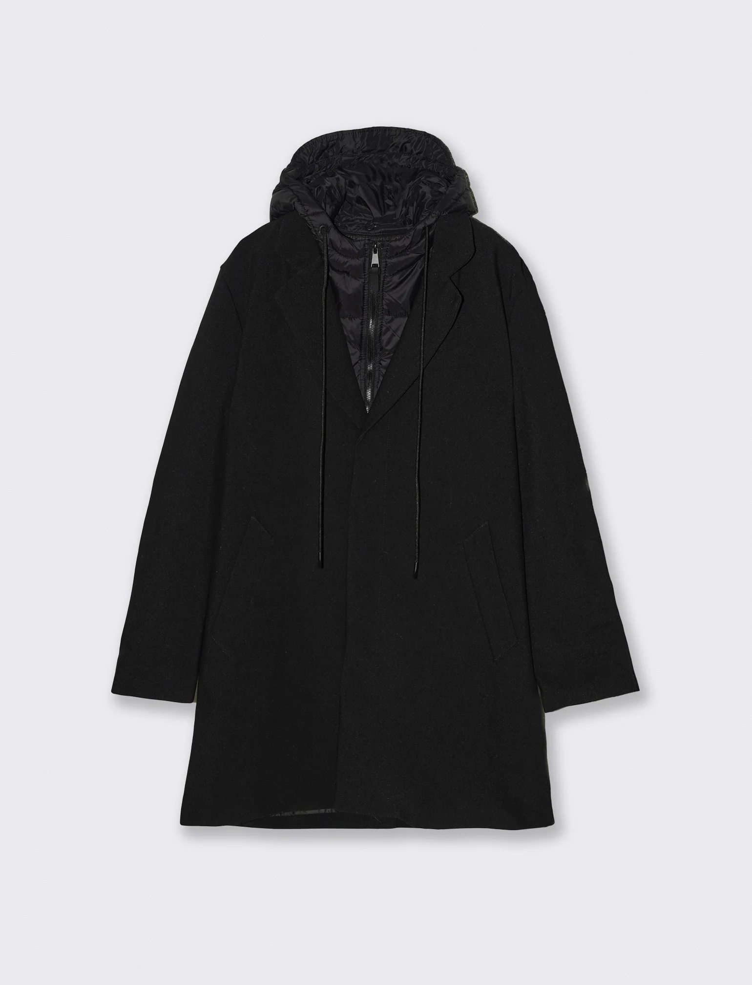CAPPOTTO TECNICO FINTO DOPPIO CAPO - Nero