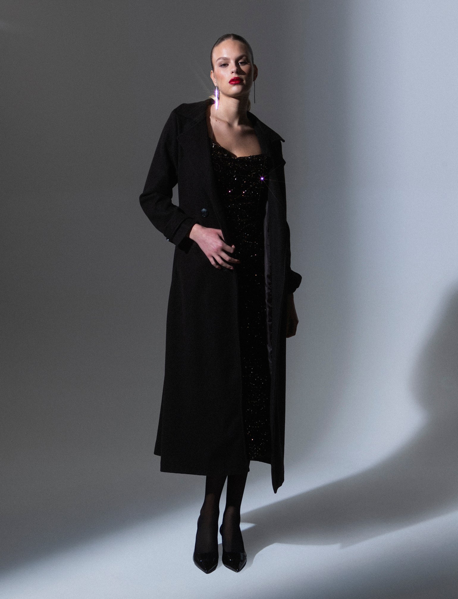 Cappotto trench doppiopetto con cintura - Moro - Image 3