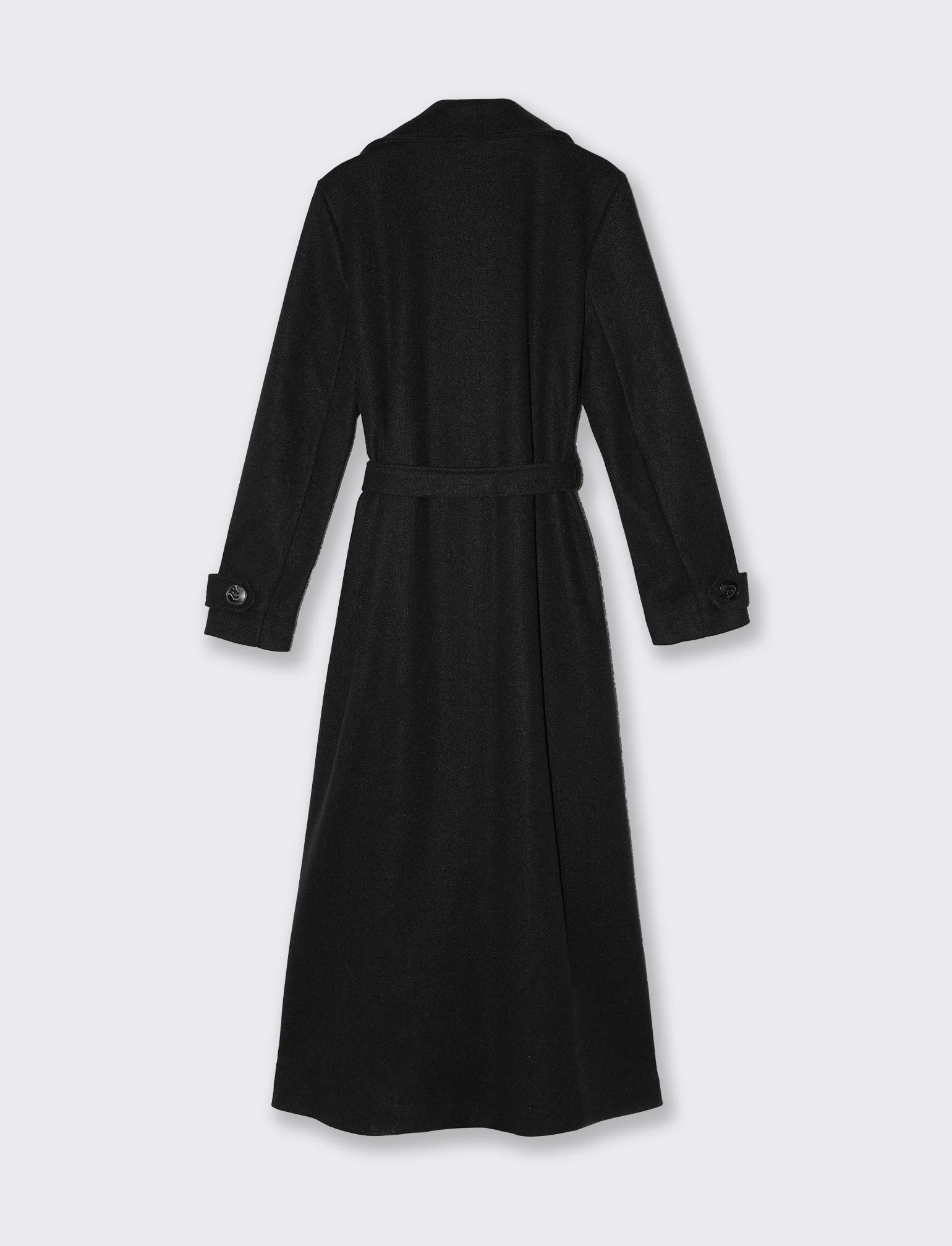 Cappotto trench doppiopetto con cintura - Nero - Image 2