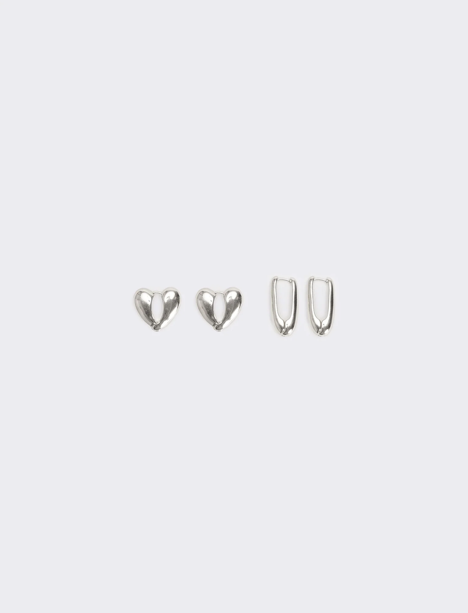 Card 2 orecchini cuore e goccia - Argento
