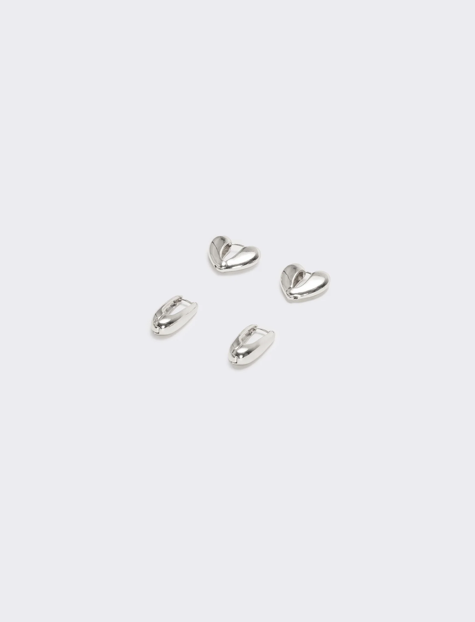 Card 2 orecchini cuore e goccia - Argento - Image 2