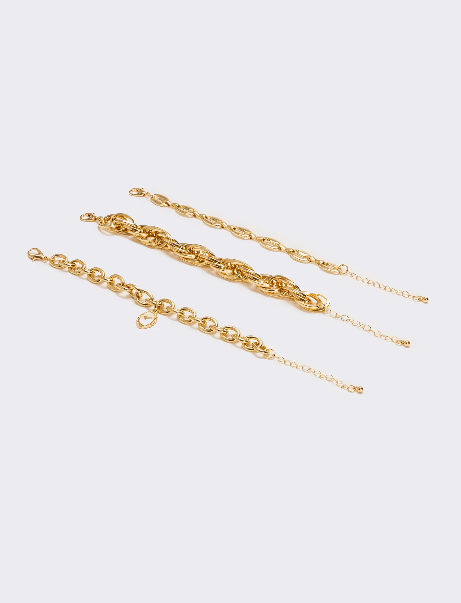 Card 3 bracciali varie catene - Oro - Image 3