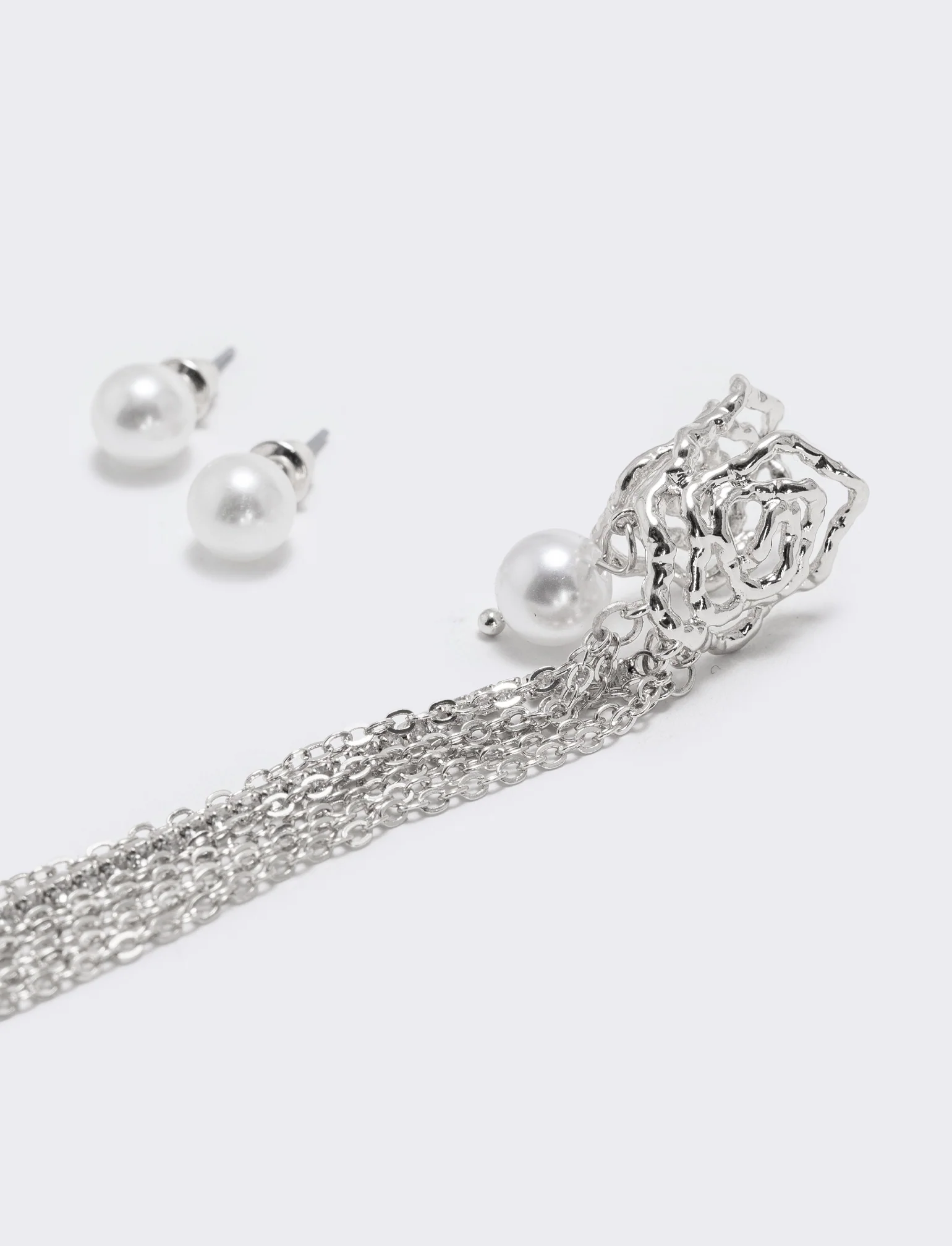 Card 3 EarCuff: Perle e Filo Eleganti - Argento - Image 3