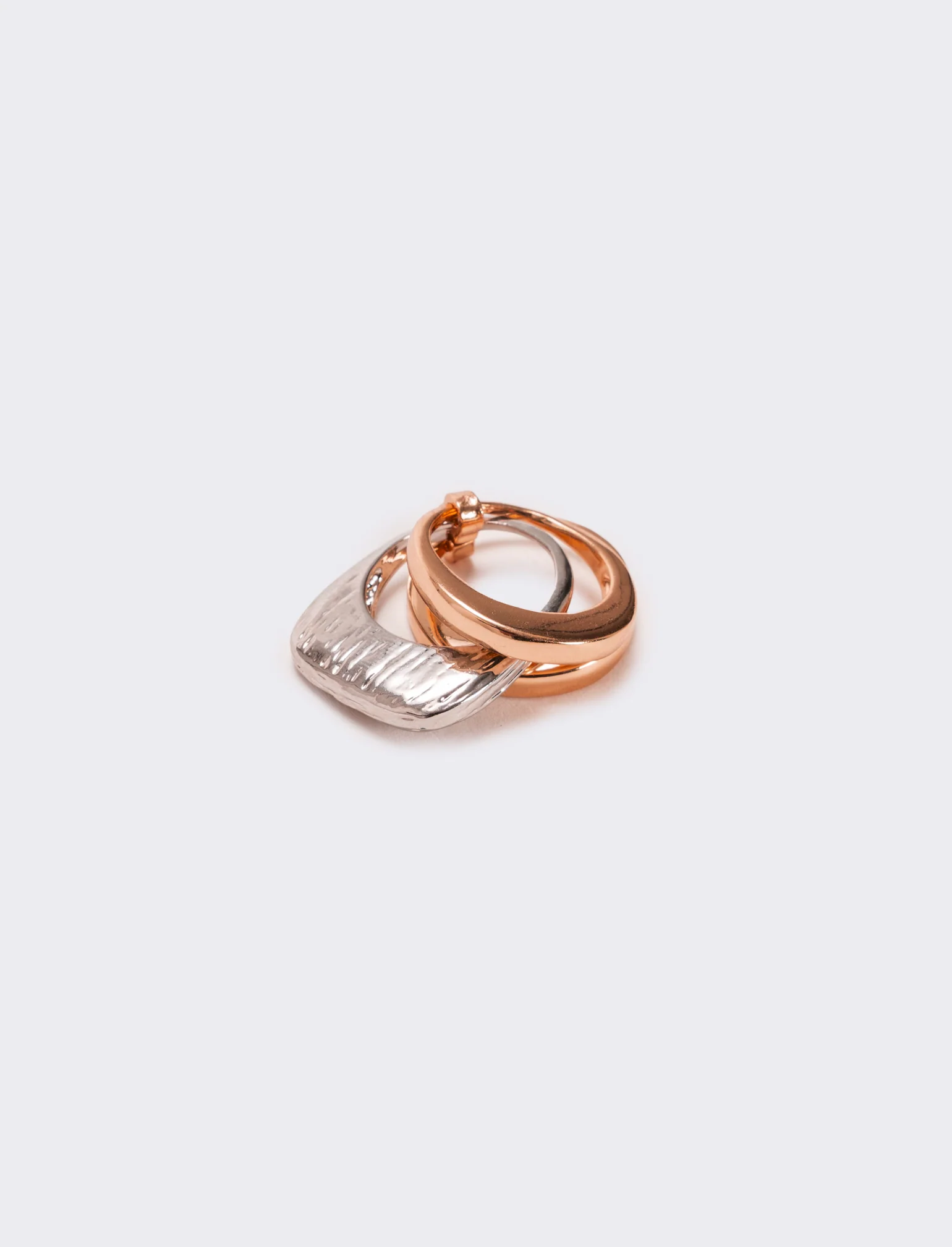 Card 3 pezzi anelli donna - Oro rosa - Image 3
