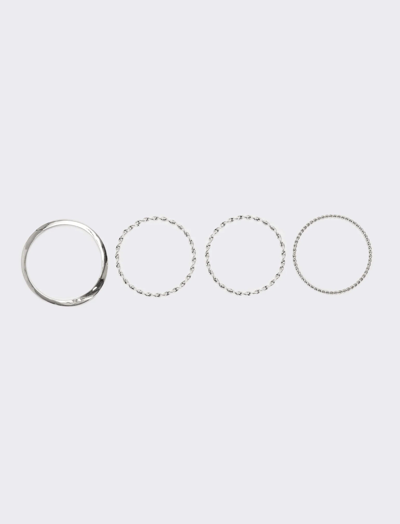 Card 4 bracciali a spirale e liscio - Argento