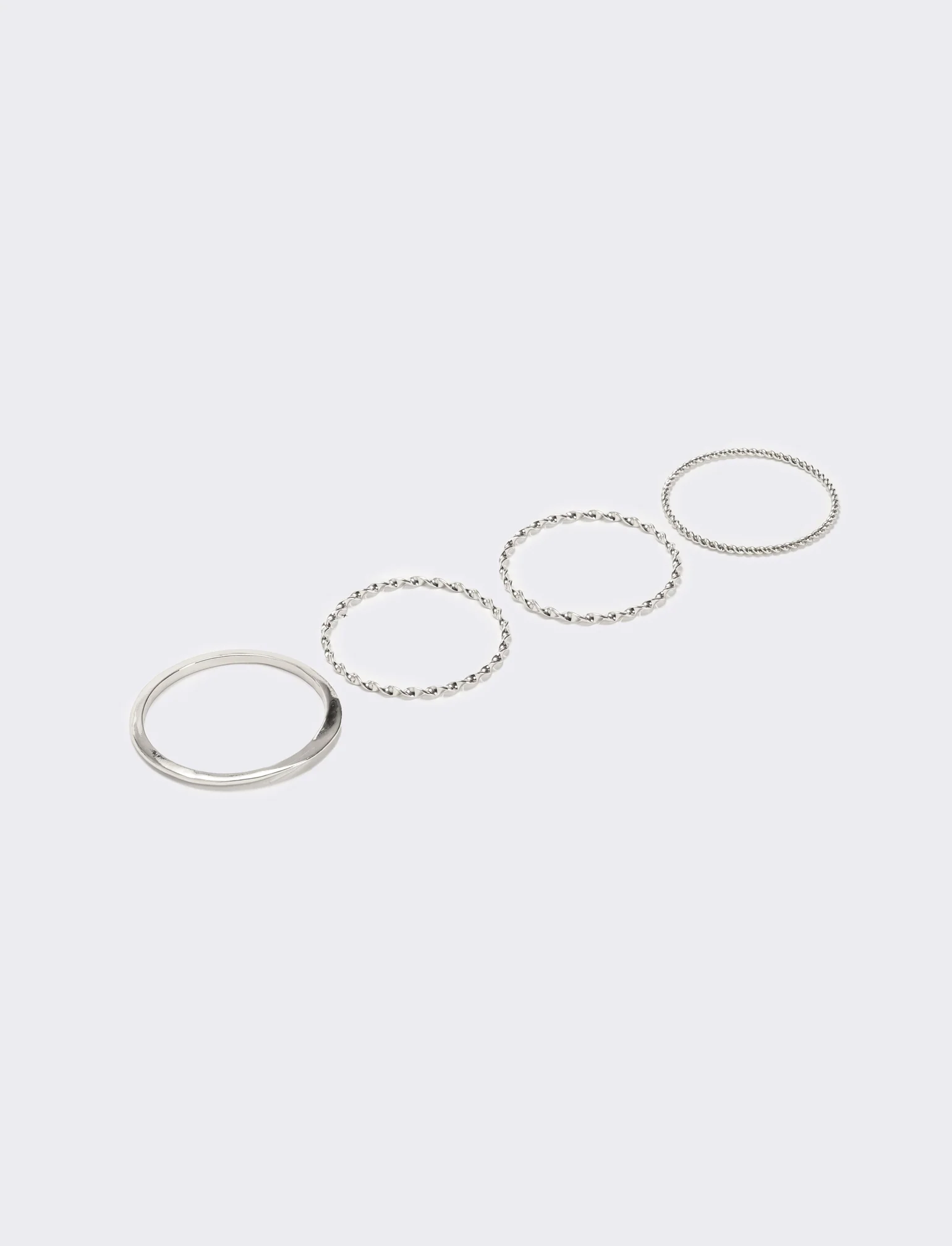 Card 4 bracciali a spirale e liscio - Argento - Image 2
