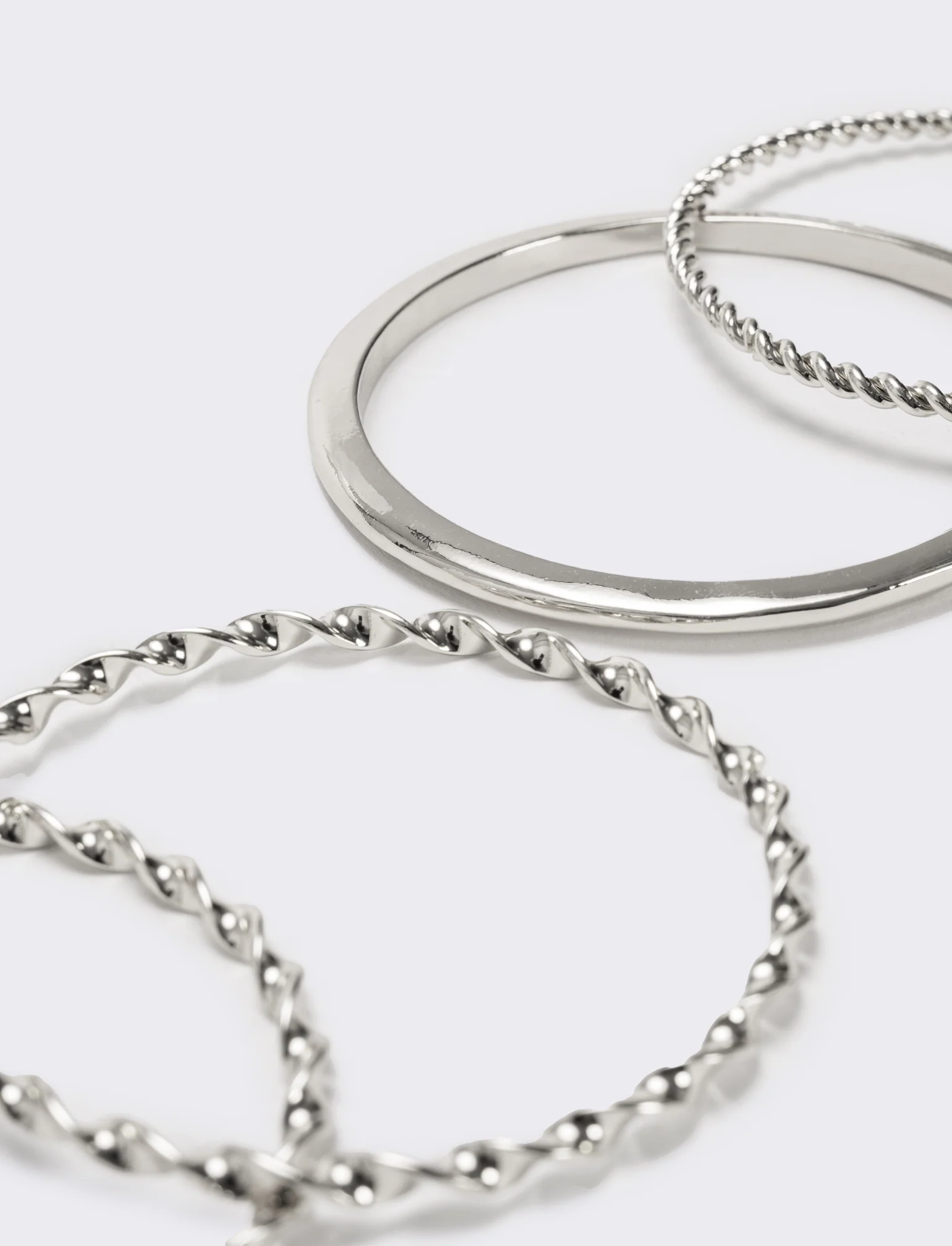 Card 4 bracciali a spirale e liscio - Argento - Image 3