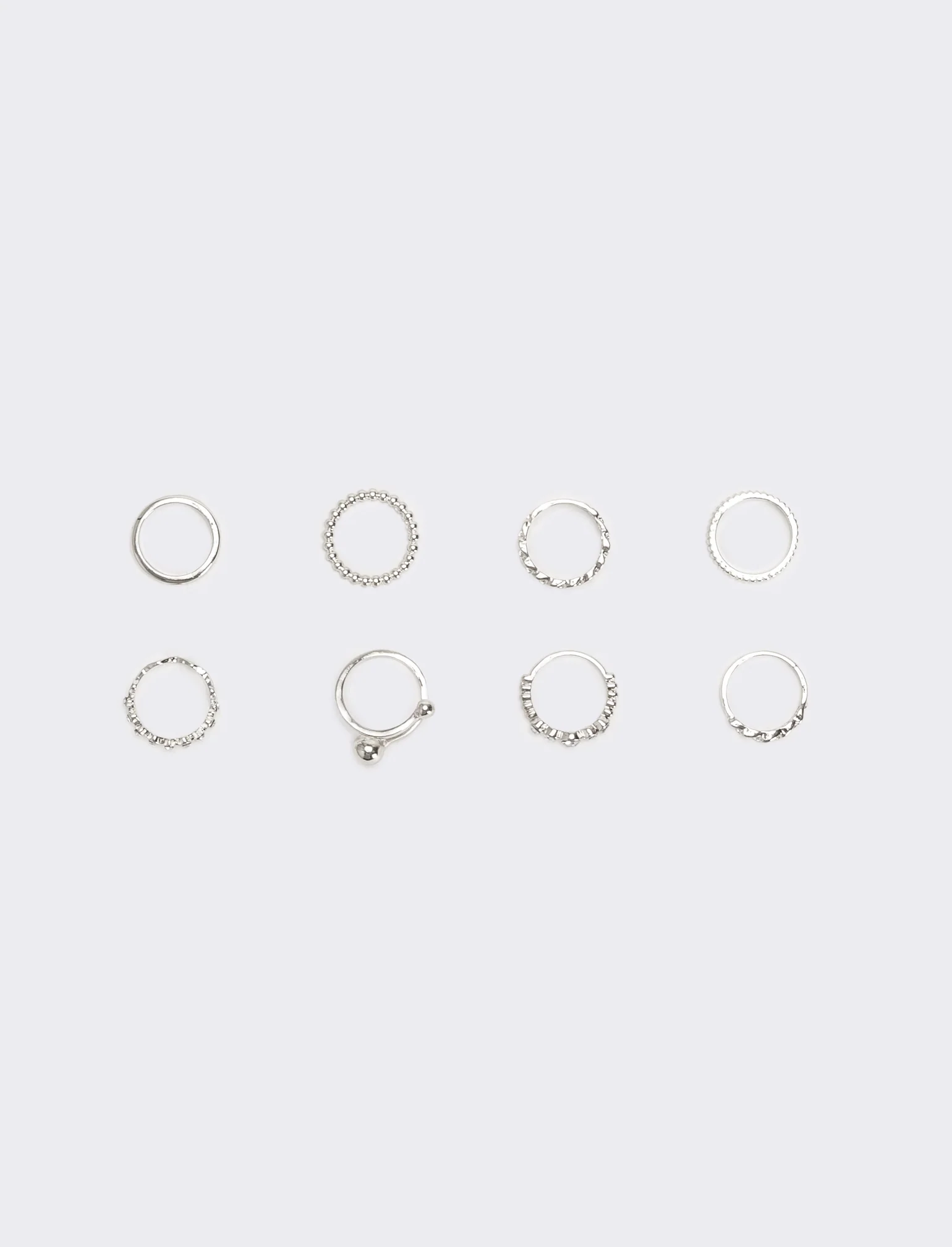 Card anelli 8 pezzi donna - Argento