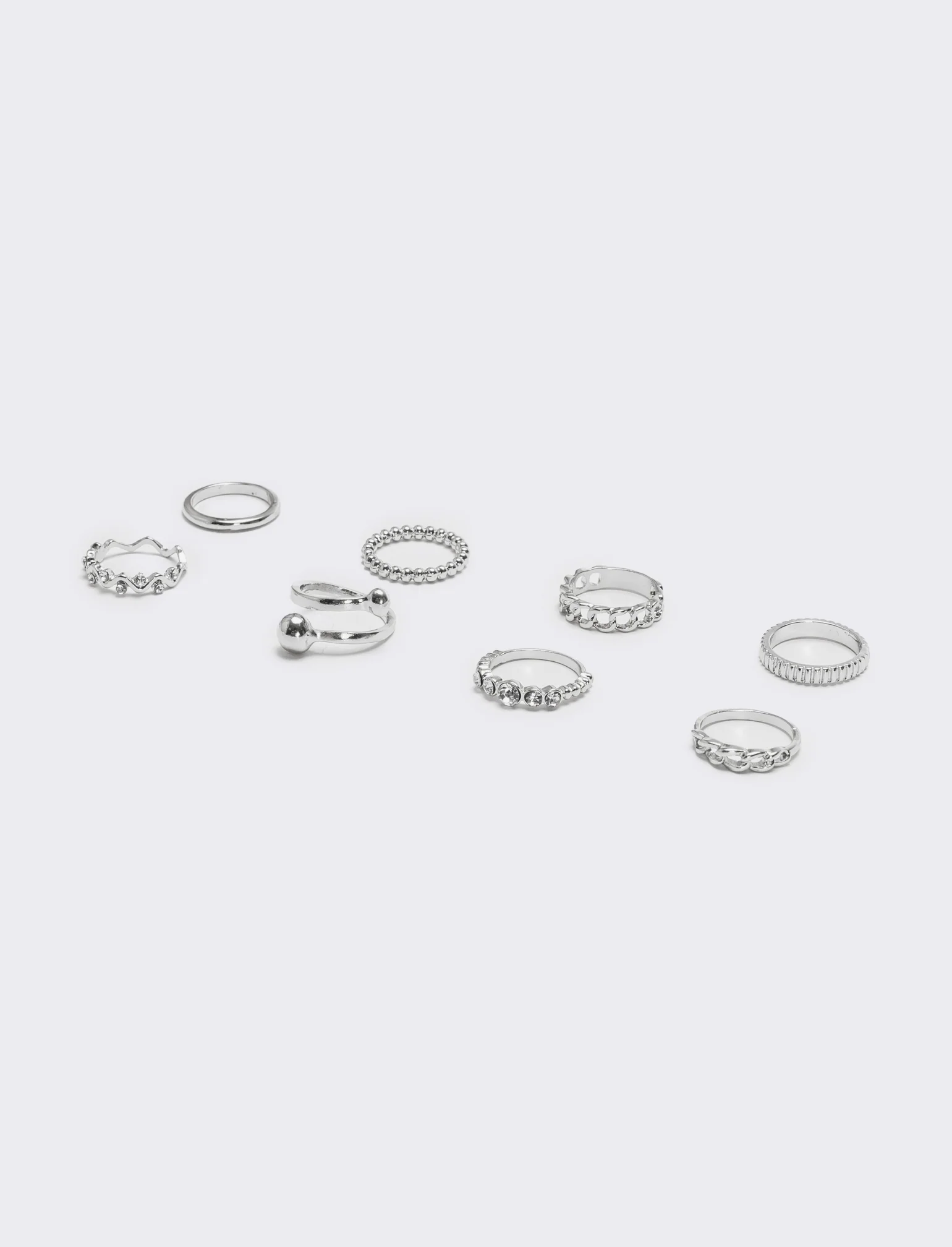 Card anelli 8 pezzi donna - Argento - Image 2