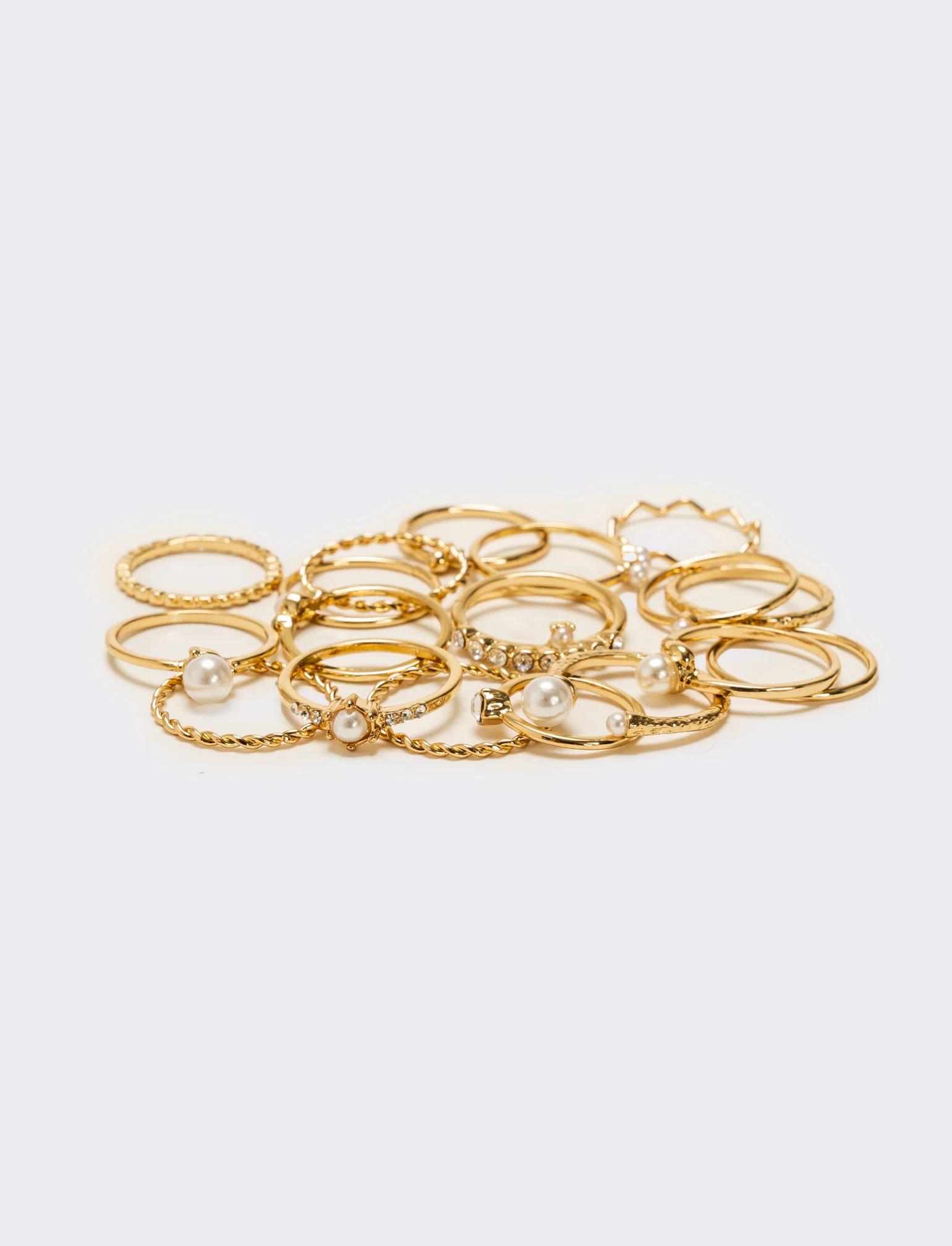 Card anelli donna 19 pezzi con perline - Oro - Image 4