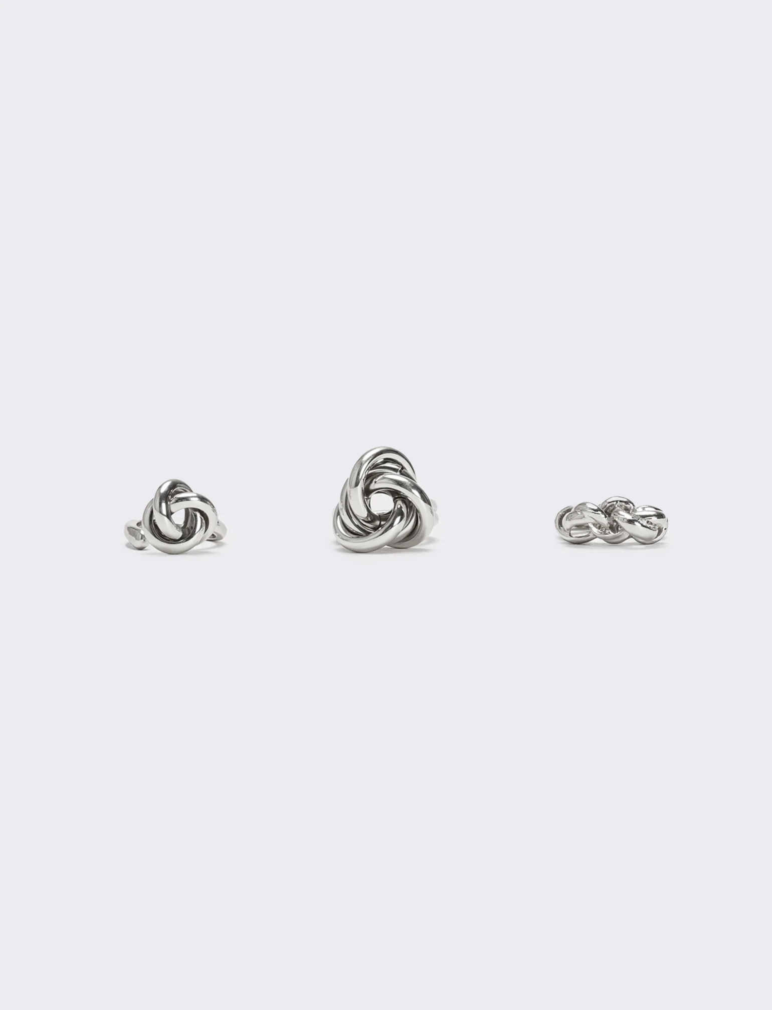 Card donna anelli 3 pezzi con nodo - Argento