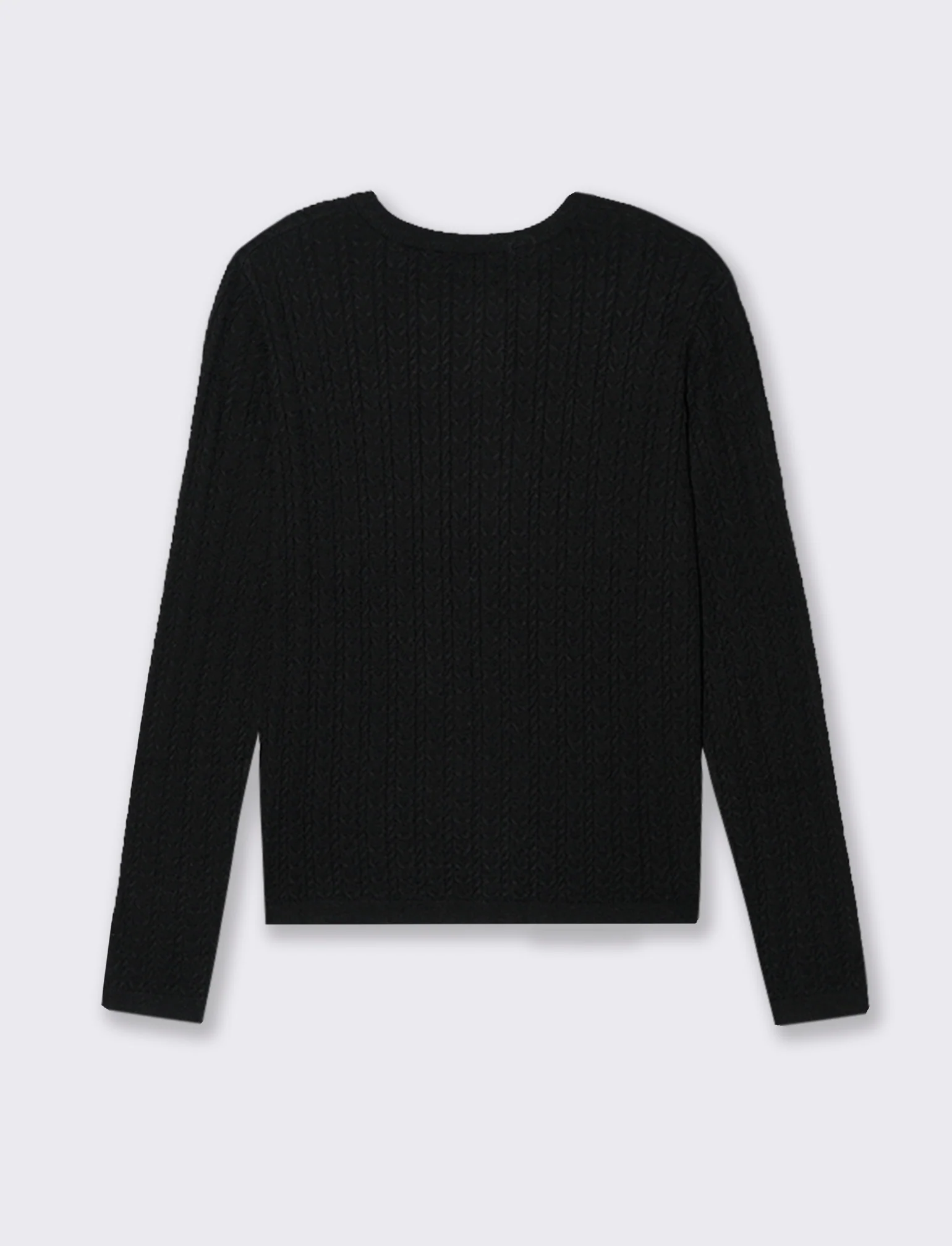 CARDIGAN A TRECCE - Nero - Image 3