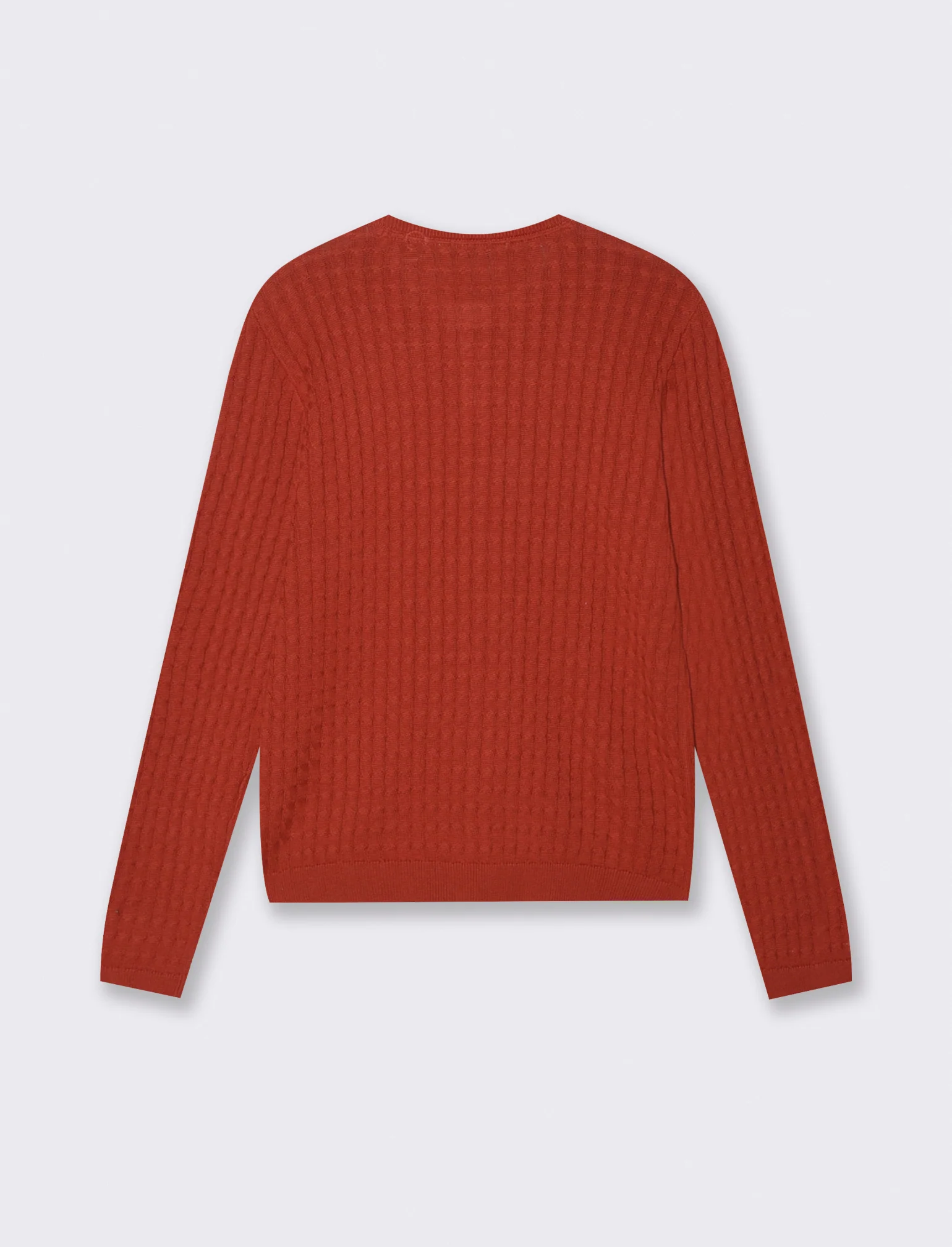 Cardigan a Treccia con Bottoni e Maniche Lunghe - Ruggine - Image 2
