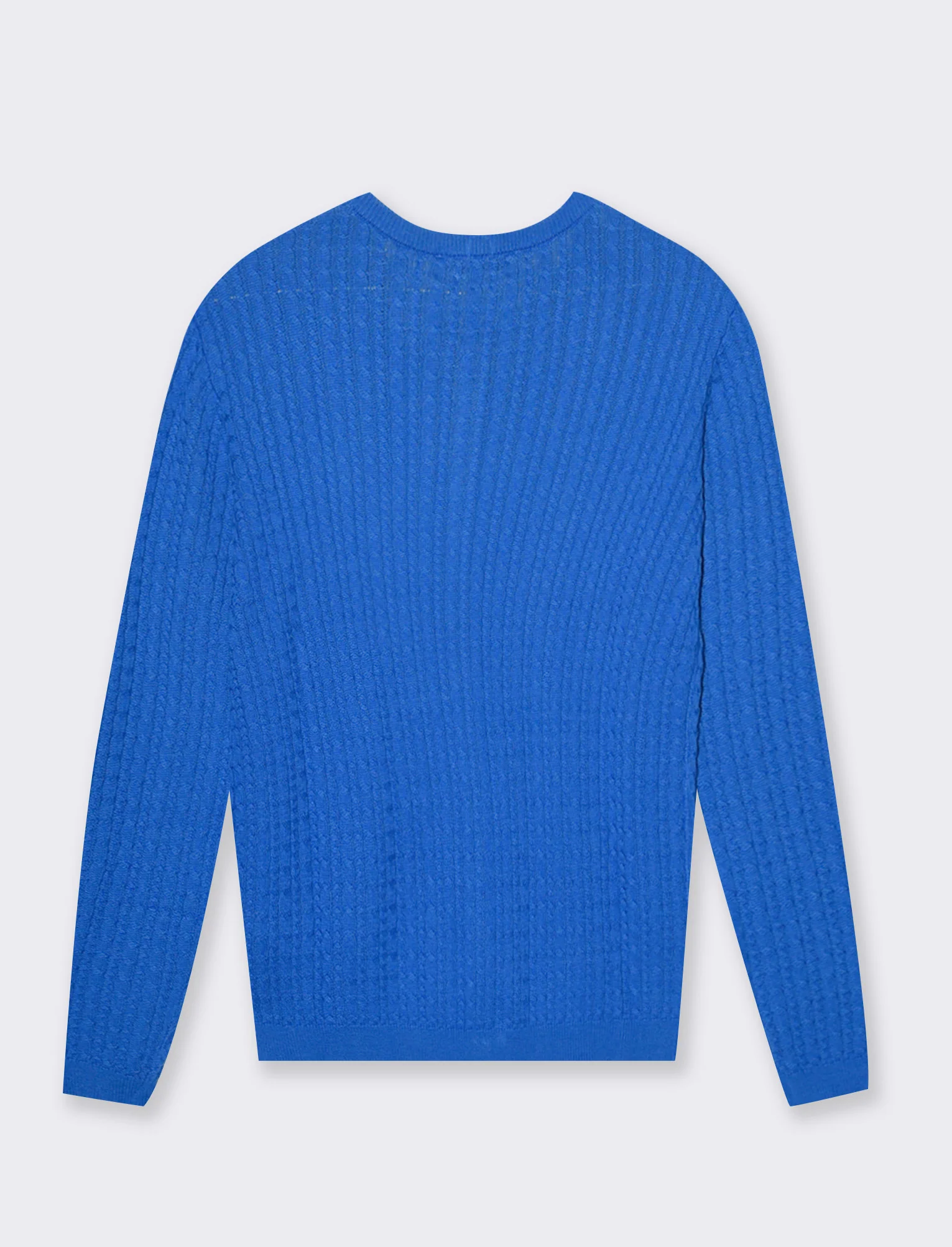 Cardigan basico a trecce da donna - Azzurro - Image 2