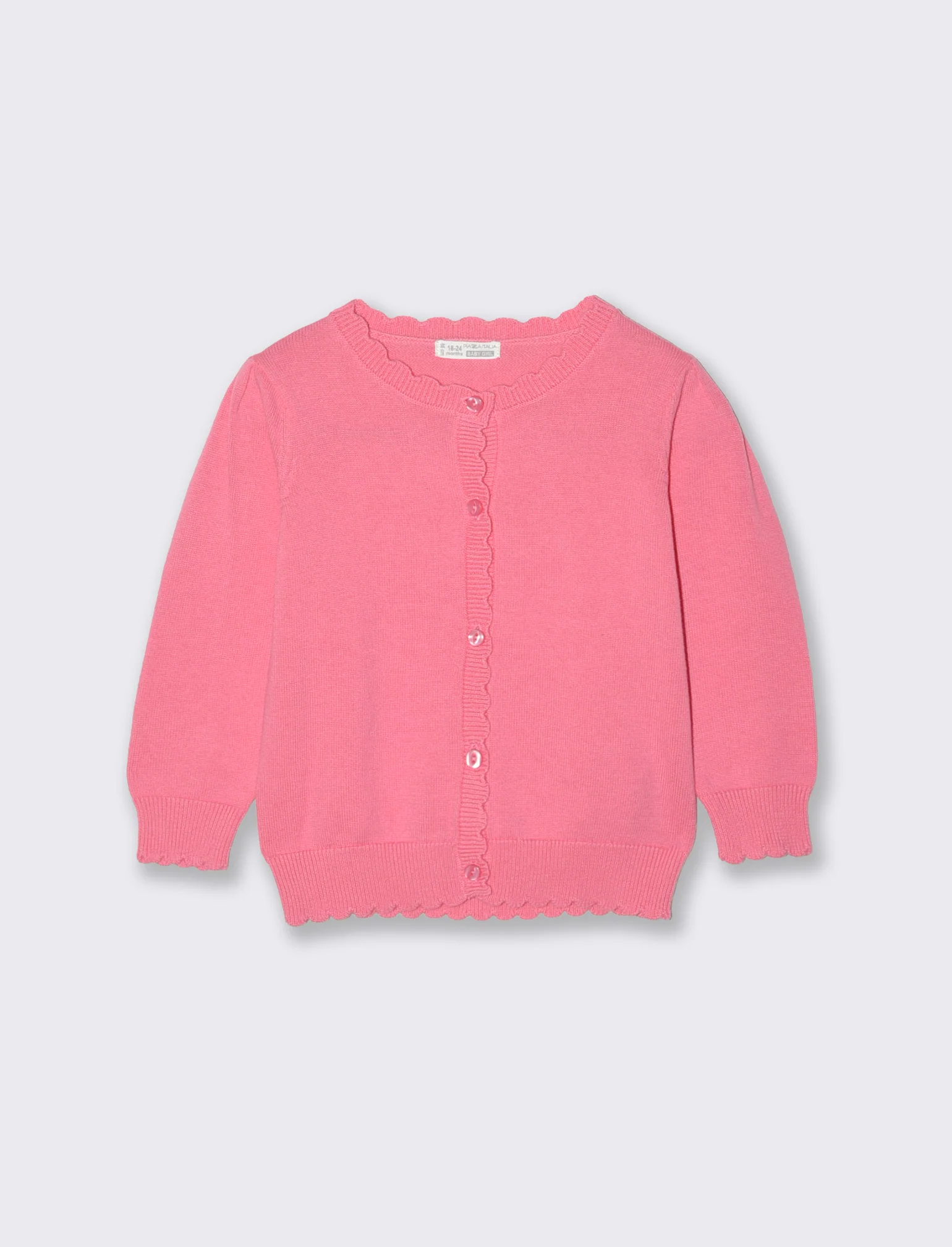 Cardigan basico con bottoni frontali - Rosa big bubble