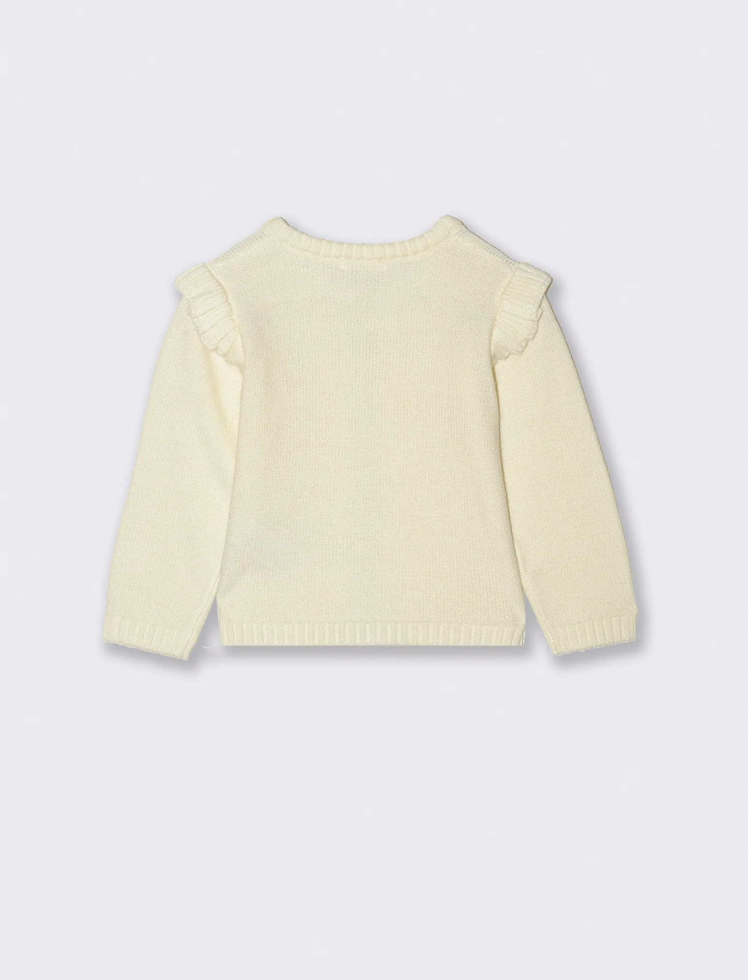 Cardigan basico con trecce - Bianco latte - Image 2