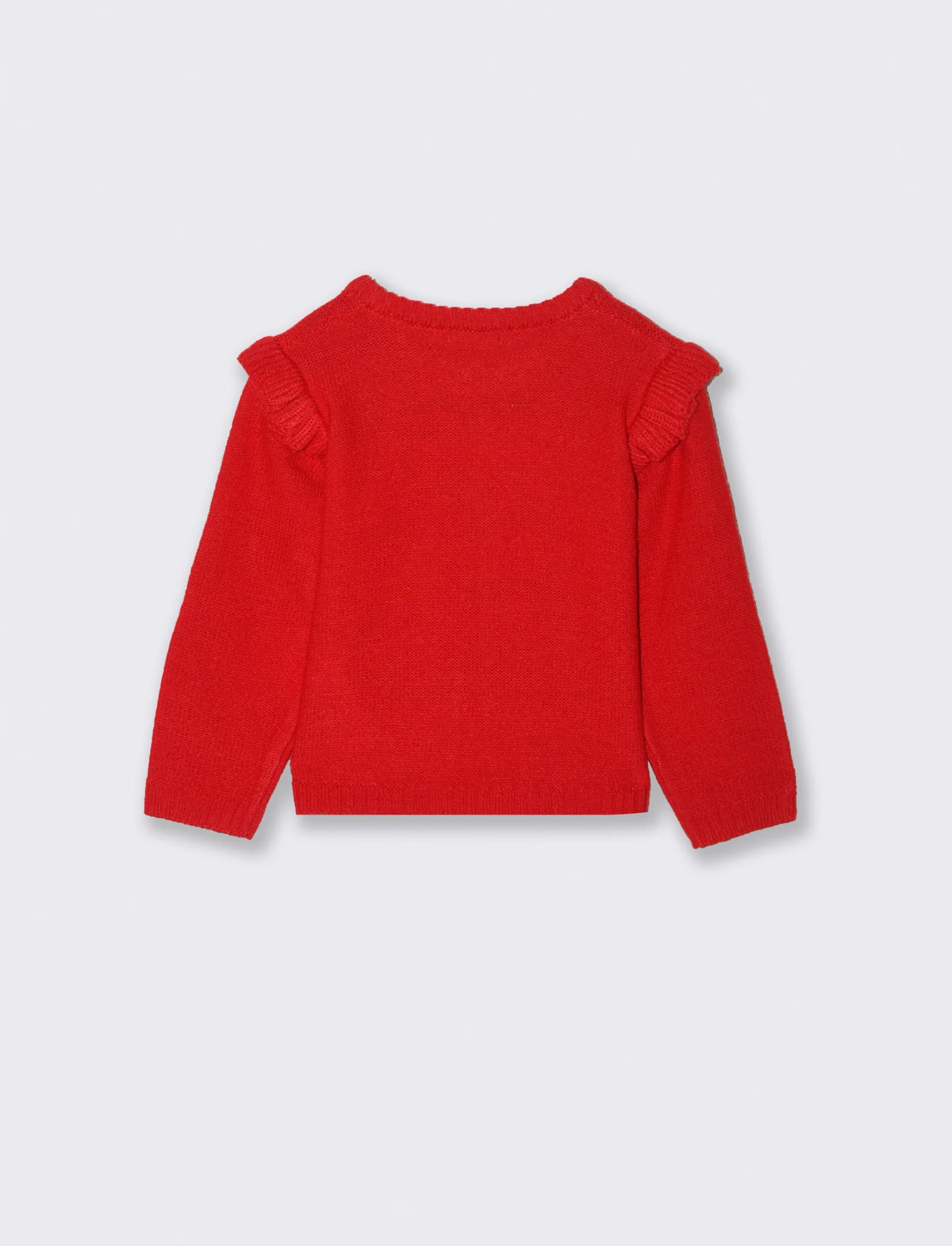 Cardigan basico con trecce - Rosso - Image 2