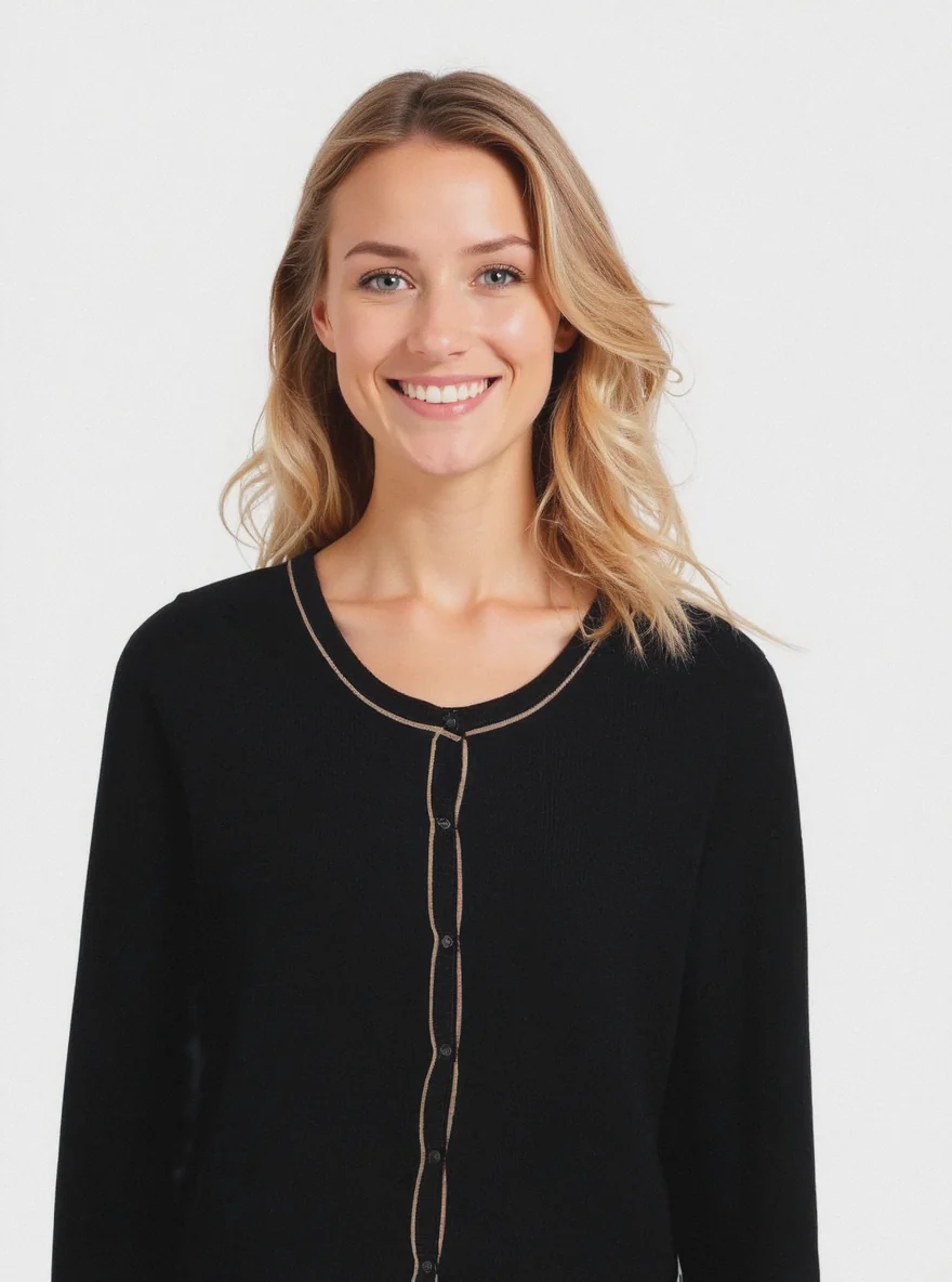CARDIGAN BASICO - Nero