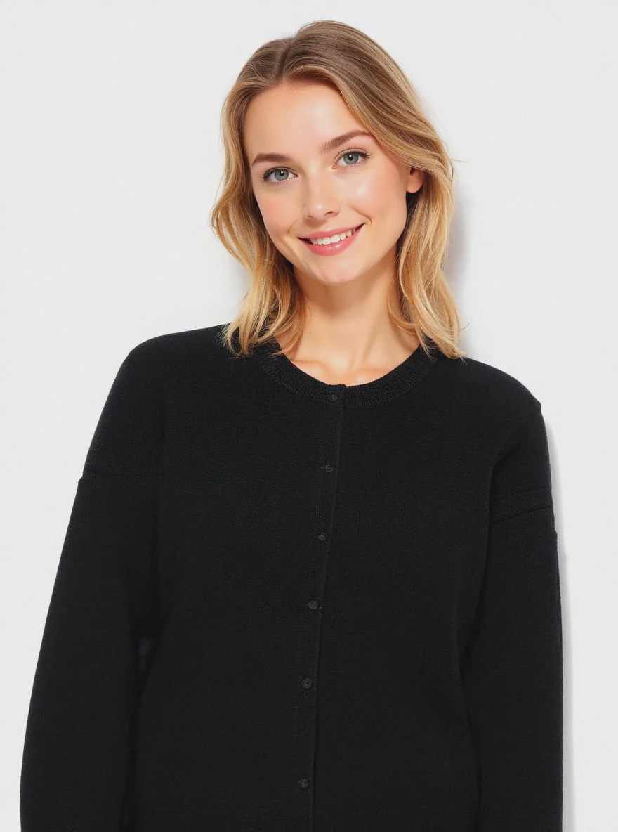 CARDIGAN BASICO - Nero