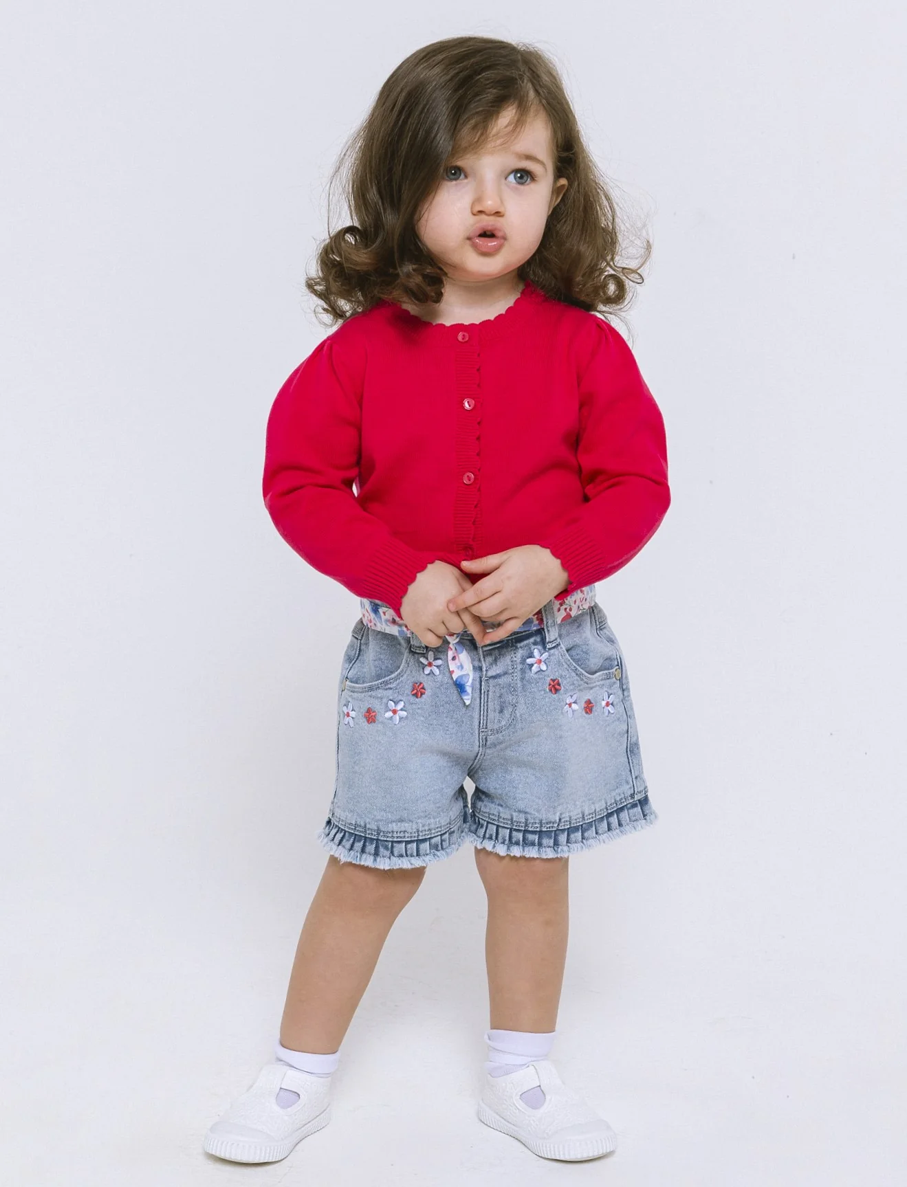 Cardigan con bottoncini da neonata - Fuxia