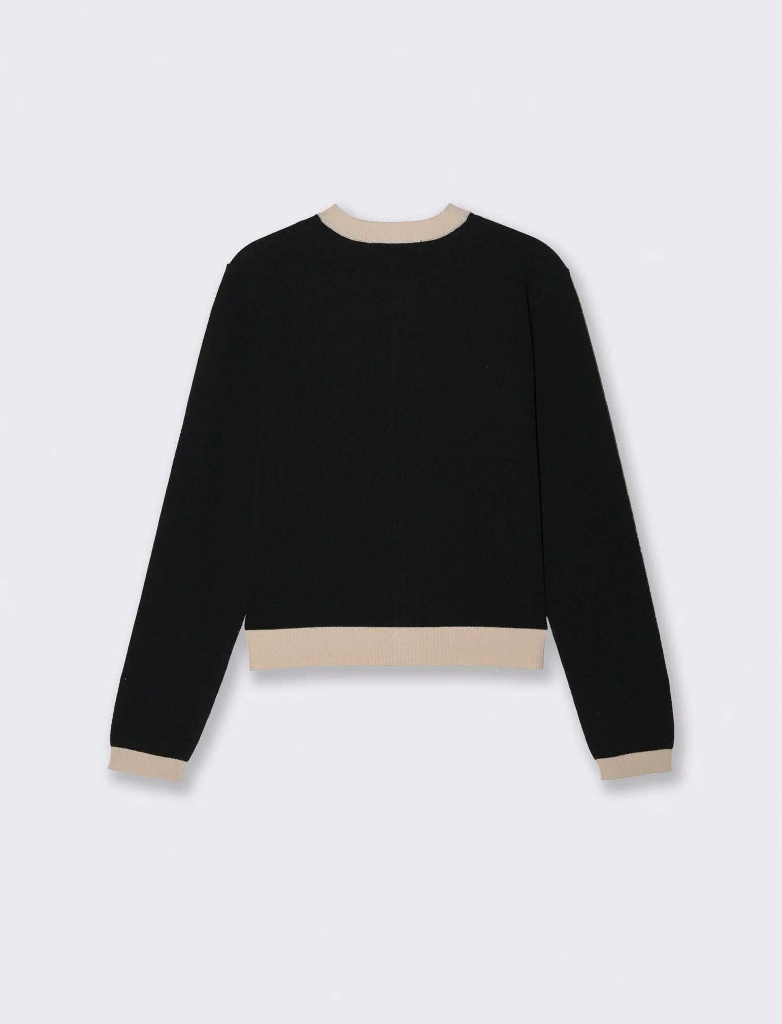 Cardigan con bottoni e bordi a contrasto - Nero - Image 2