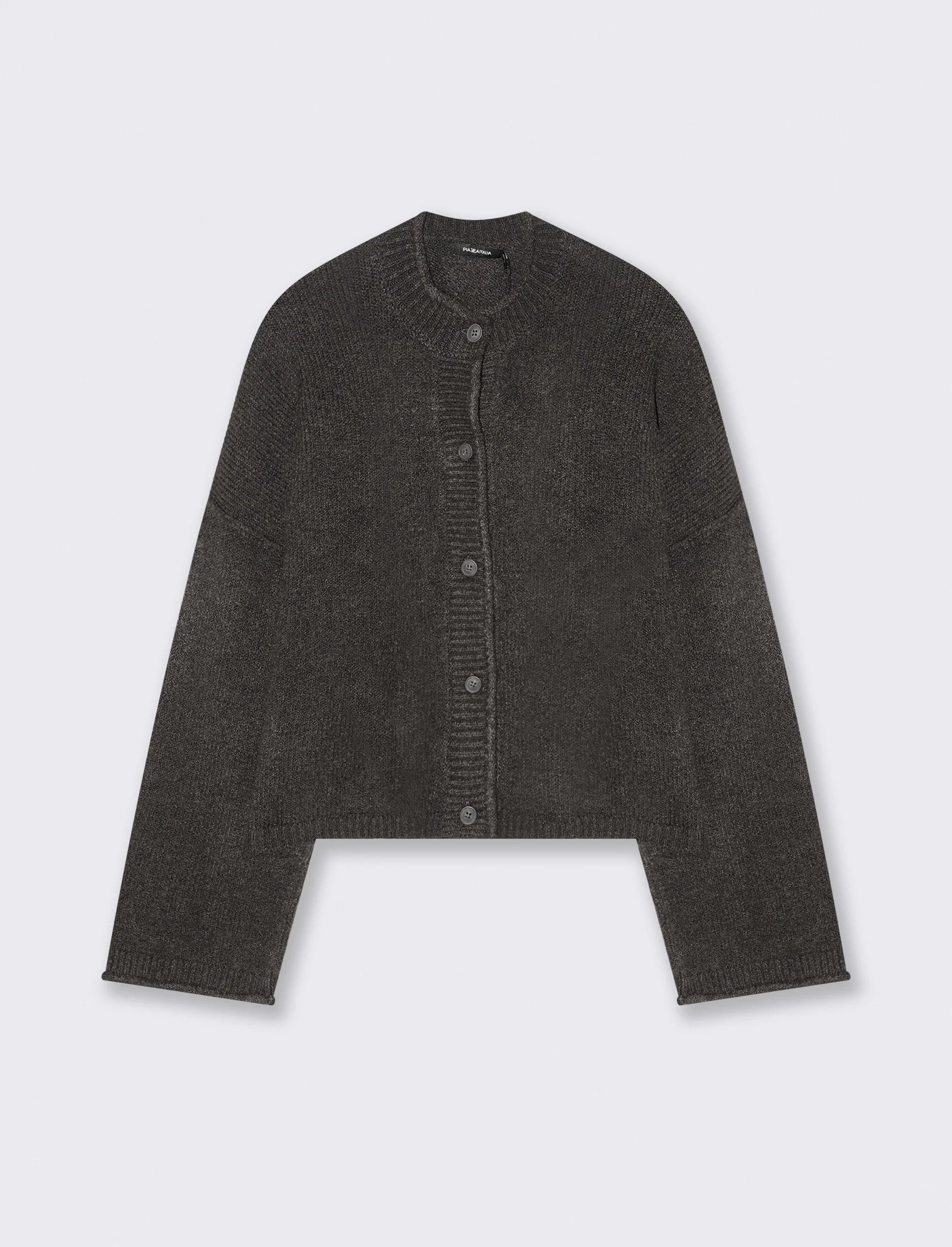 CARDIGAN CON BOTTONI EFFETTO TARTARUGATO - Antracite melange